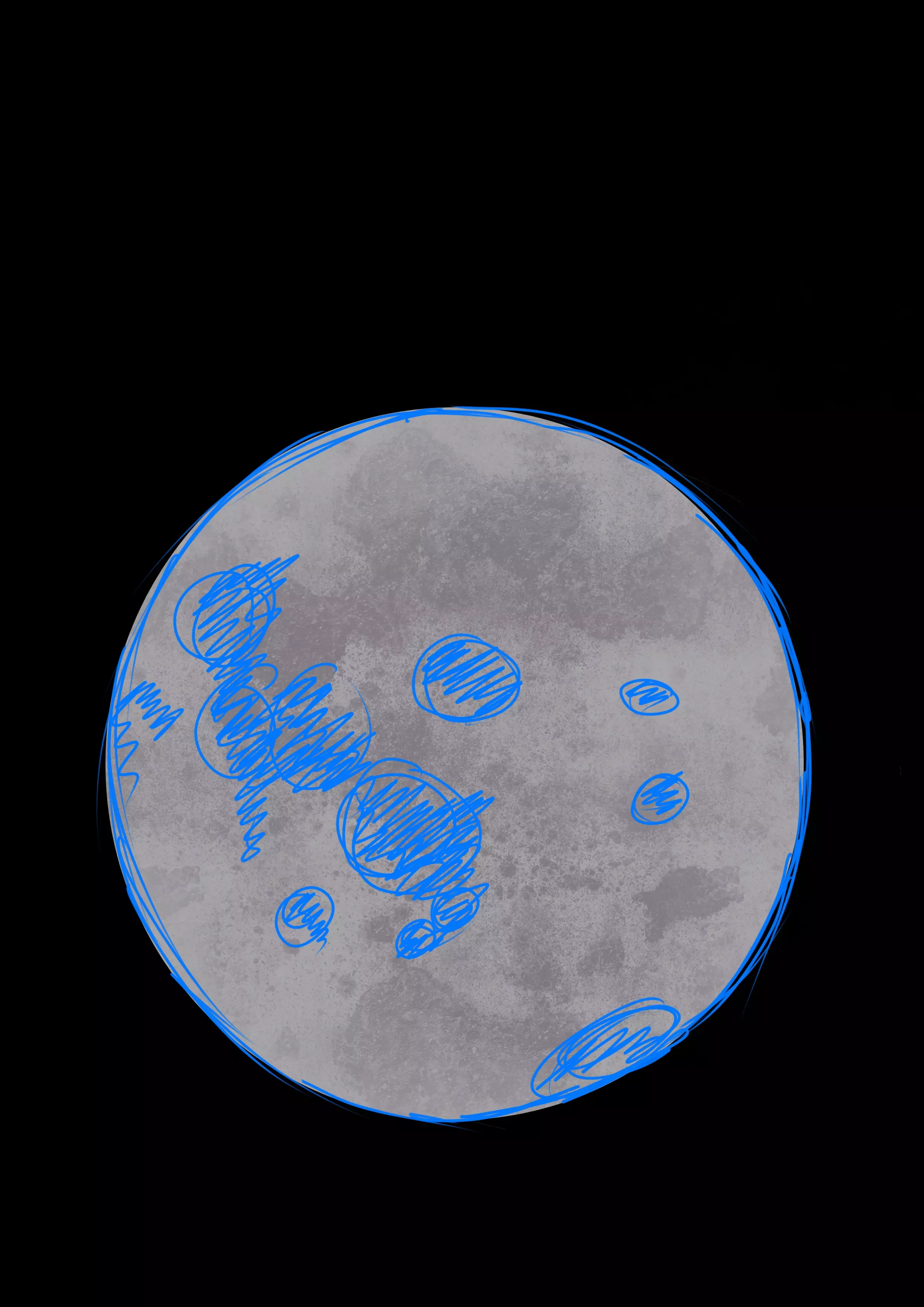 ajoute de teinte plus foncée sur la surface de la lune