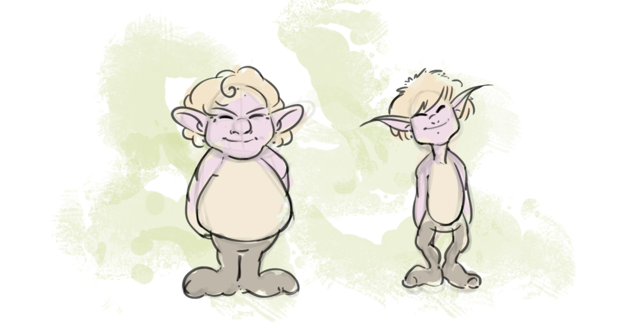 dessiner différentes silhouettes de lutins