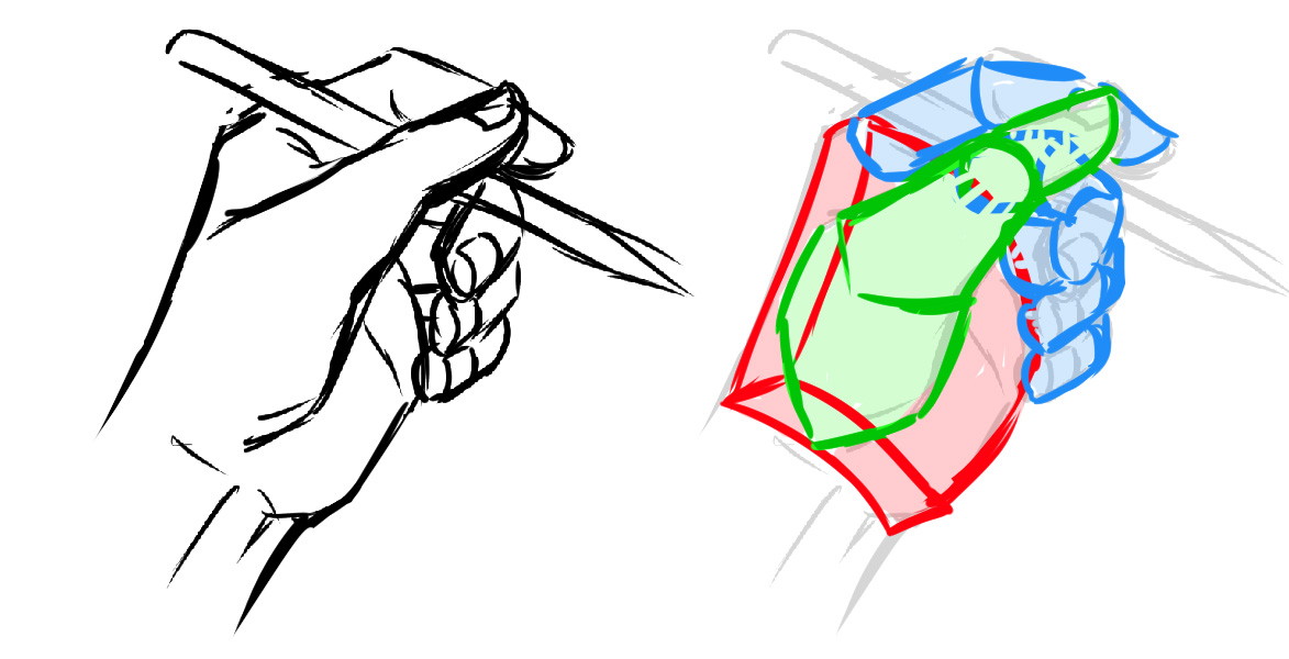 Dibujo de una mano sosteniendo un lápiz