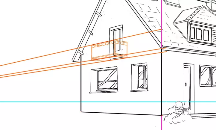 dessin du balcon d’une maison