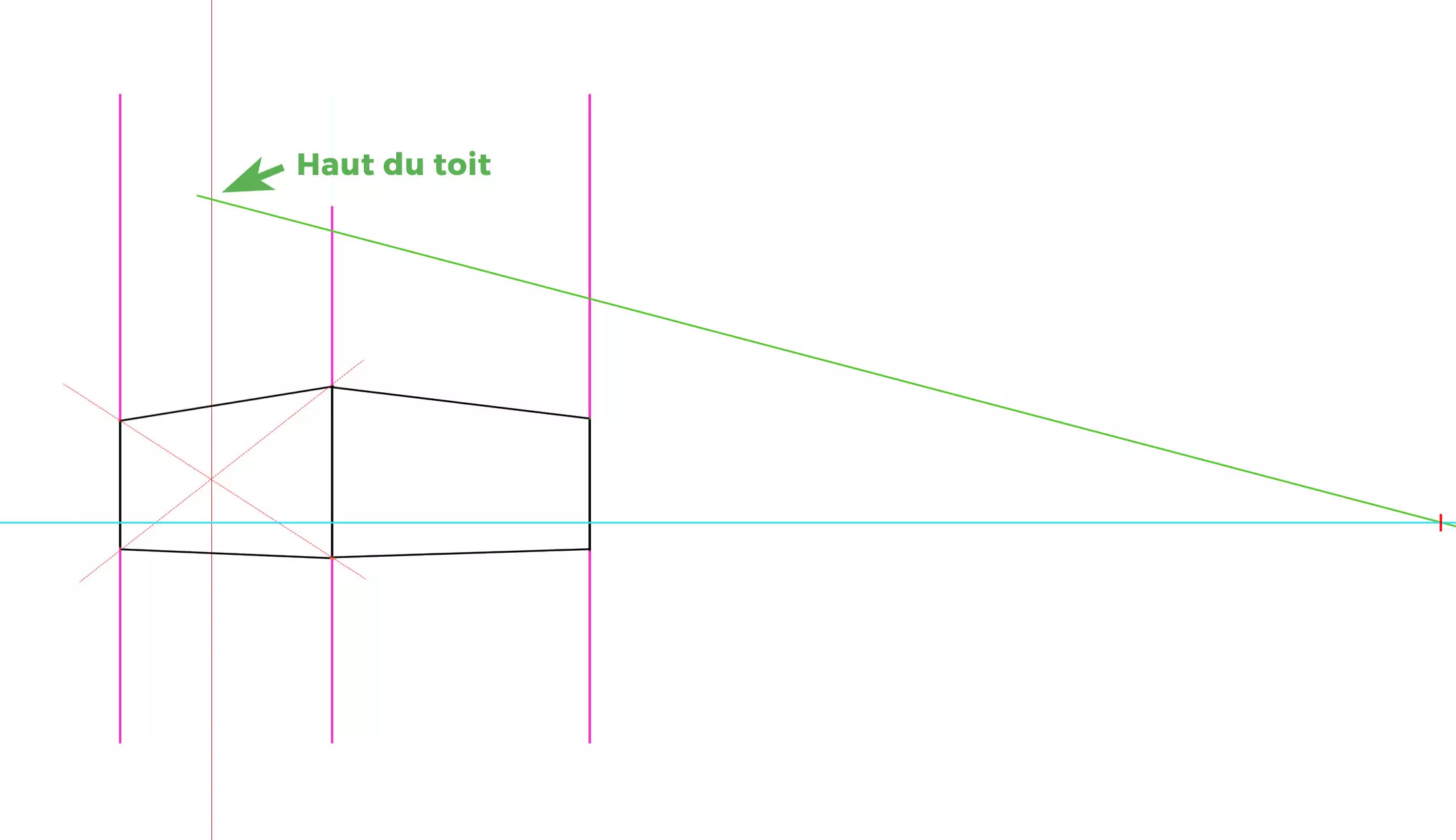 dessin du haut du toit d’une maison