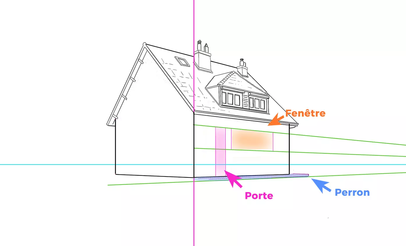 dessin du perron d’une maison