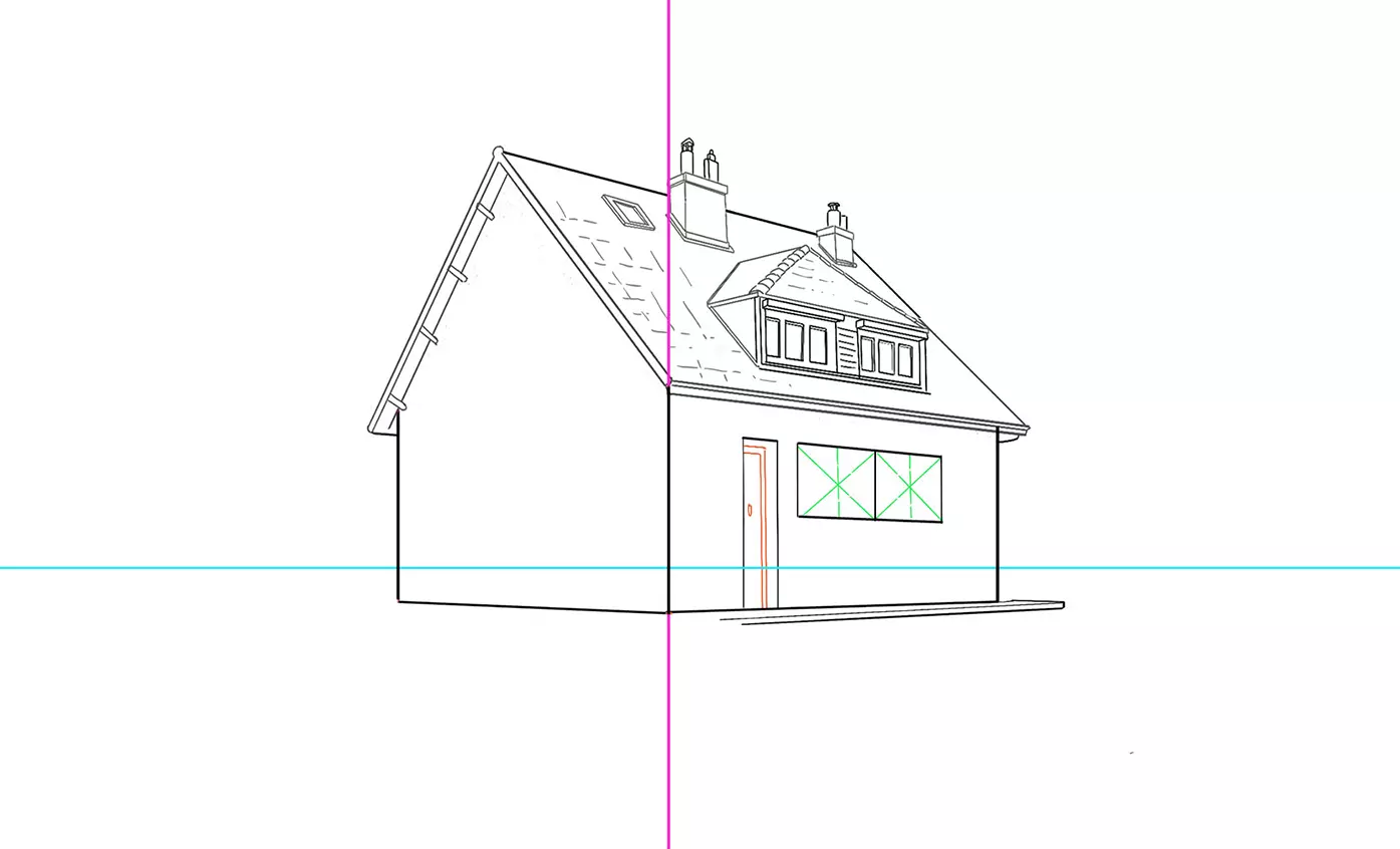 dessin de la porte d’une maison