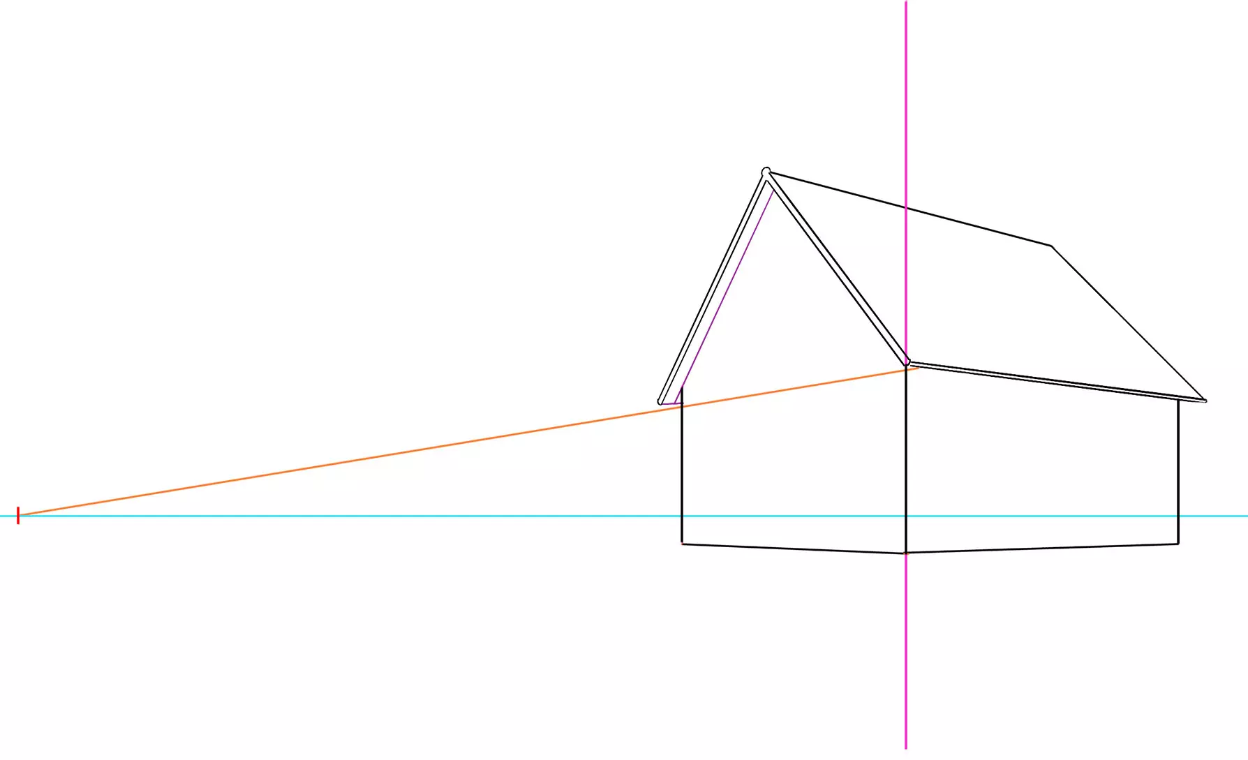 la suite du dessin du toit d’une maison