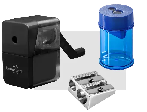 le taille-crayon pour le kit du débutant en dessin