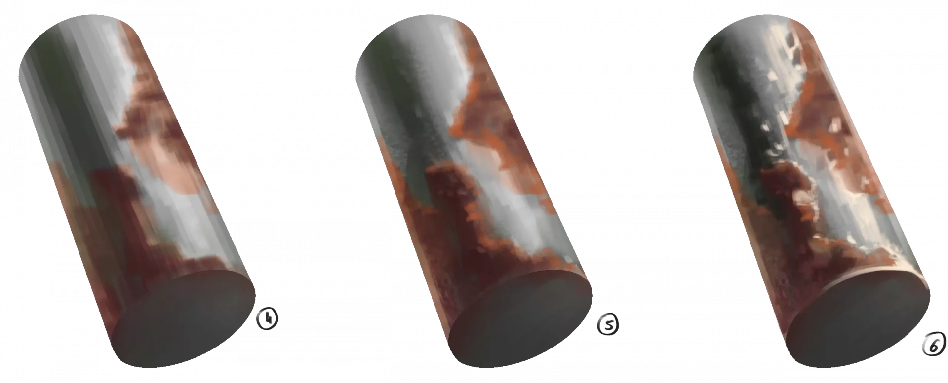 dessiner un métal rouillé