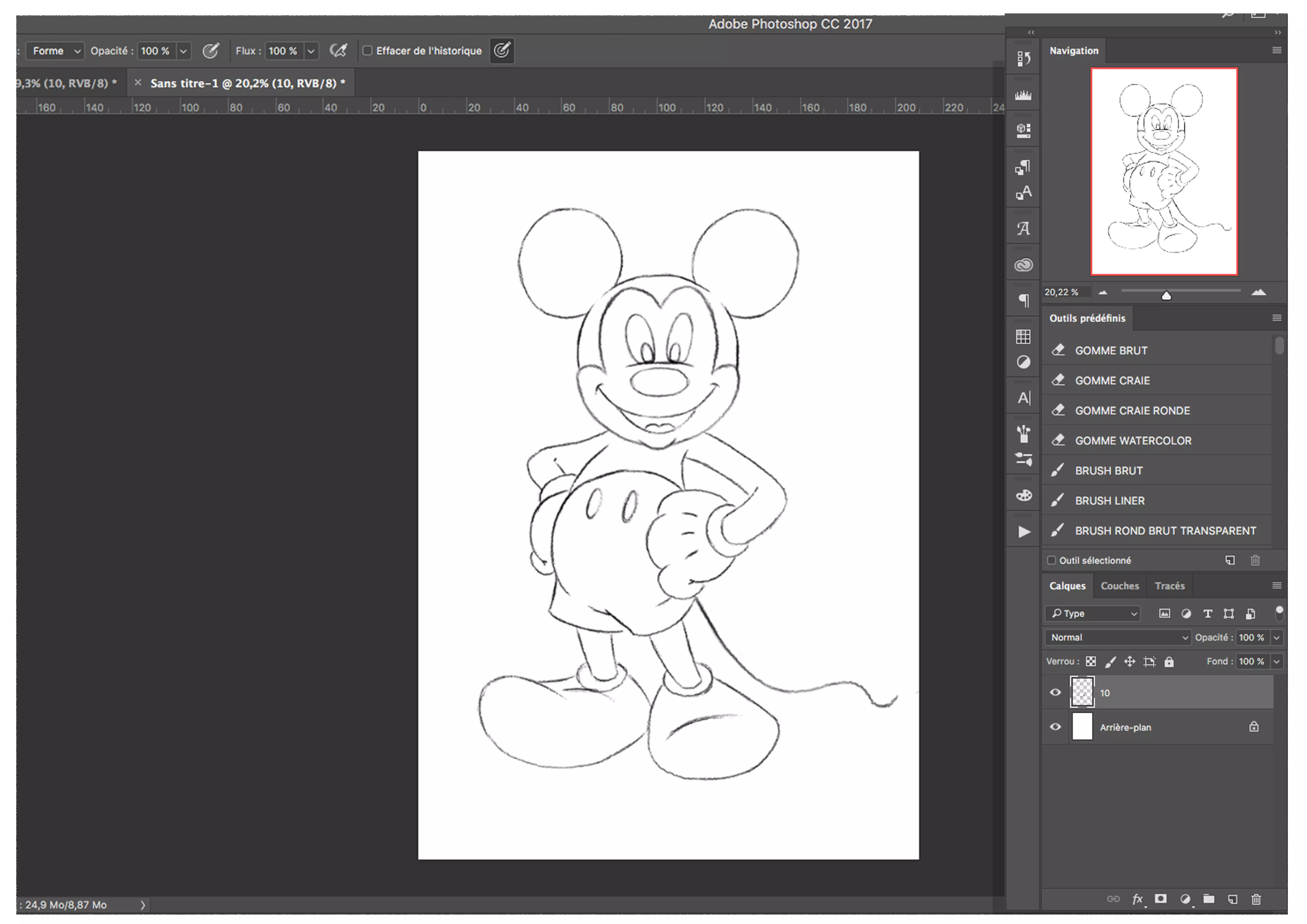 dessin sur photoshop de mickey