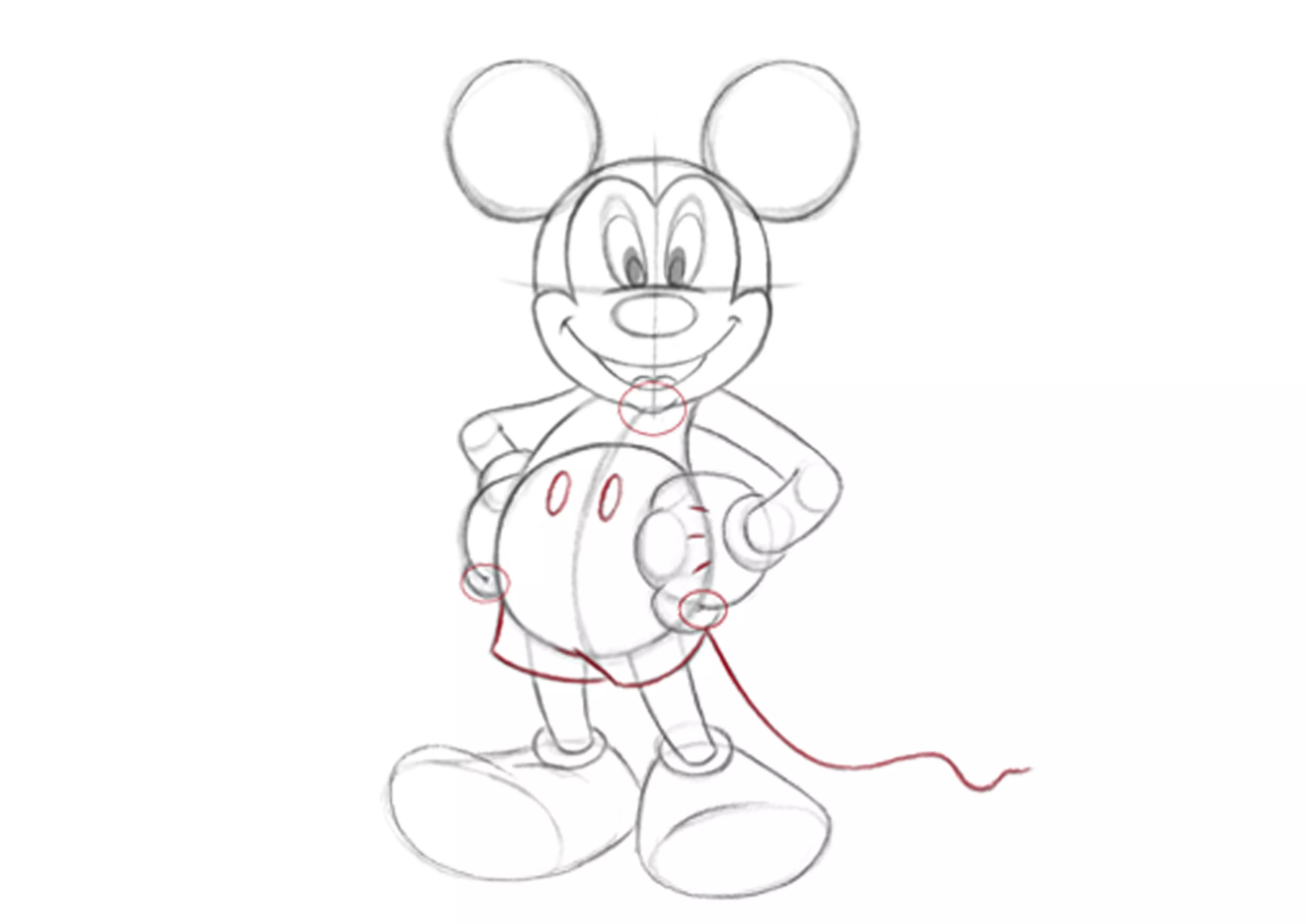 dessin des vêtements de mickey