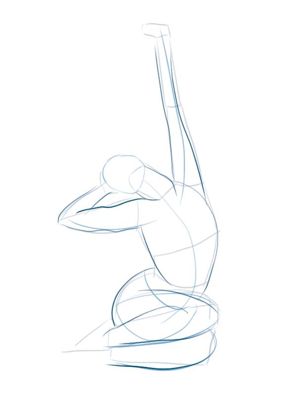 sketch of the live model's body 3