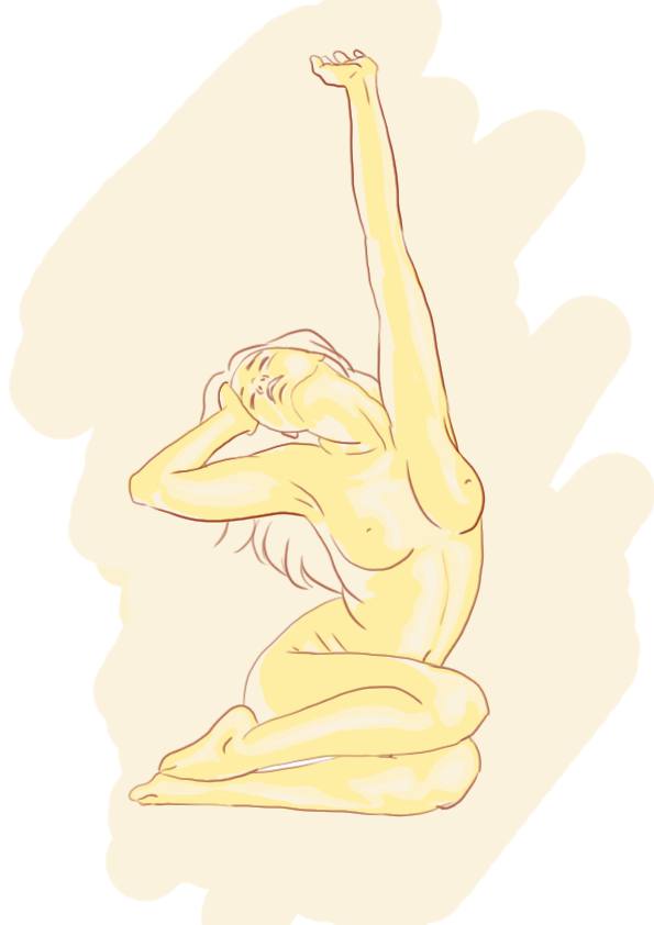 ajouter une couleur jaune au dessin de modèle vivant