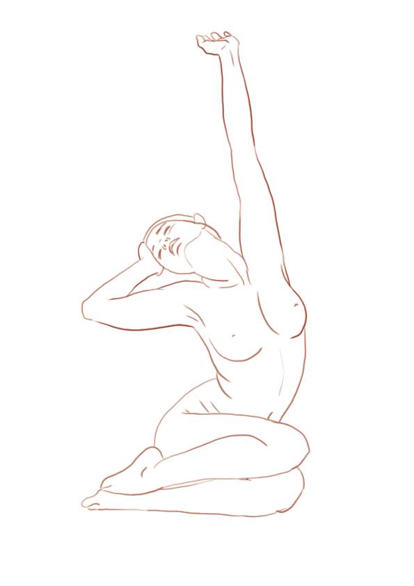 dessiner les détails du visage du modèle vivant