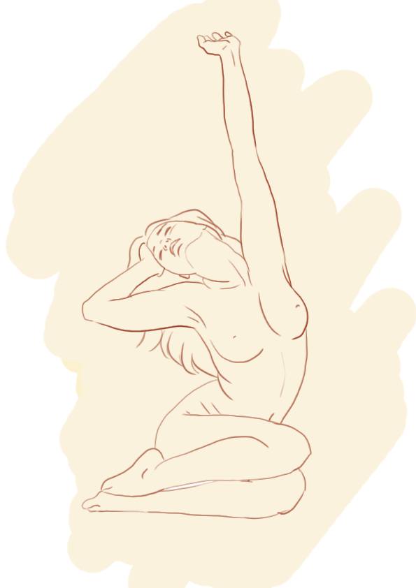 dessin au trait final du modèle vivant avant la couleur et les ombres