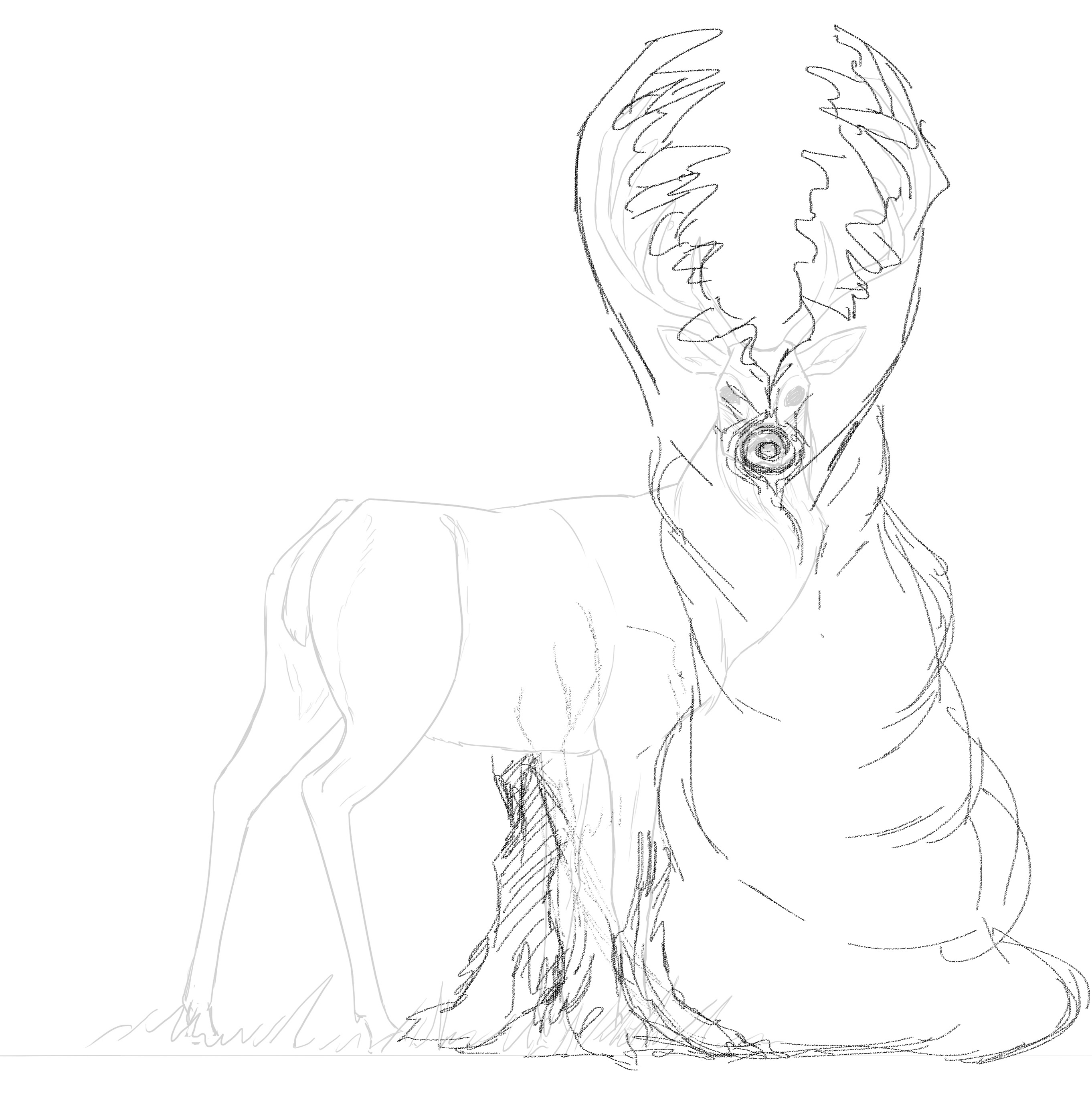 Dessiner les pattes avant du monstre