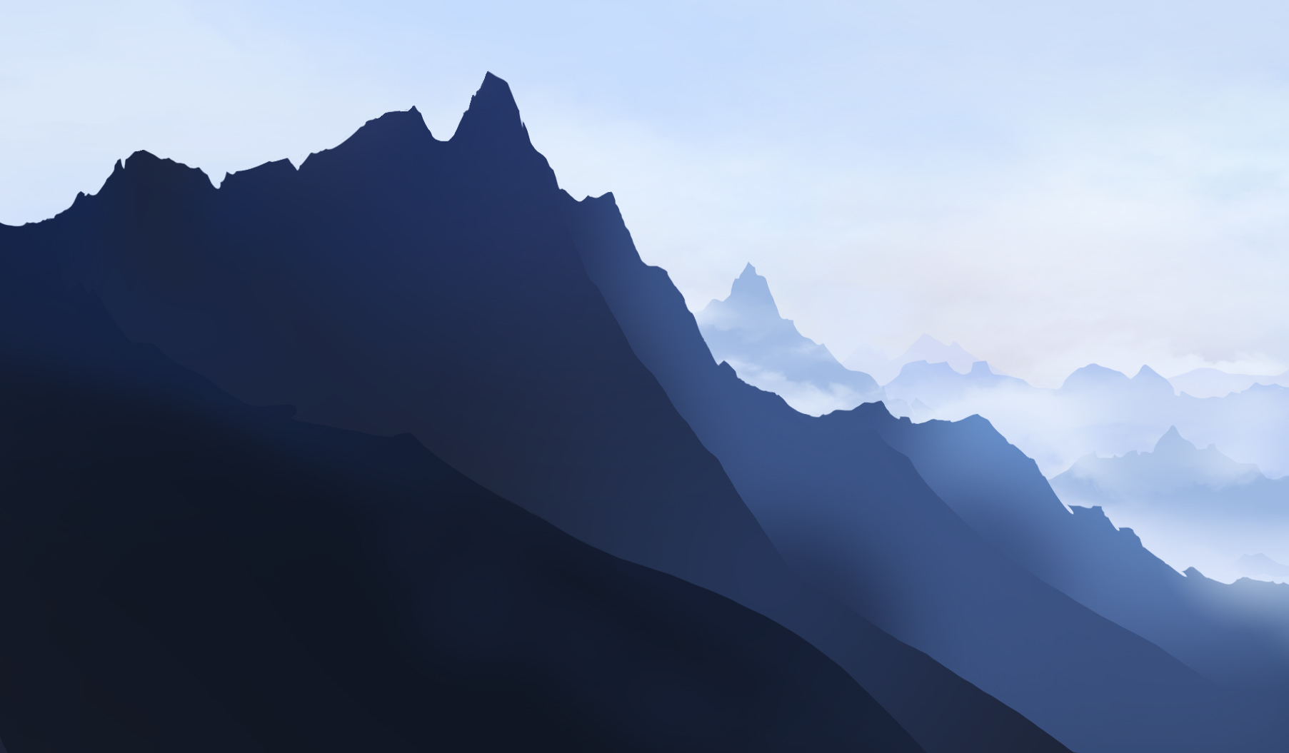 dégradé des couleurs de la montagne