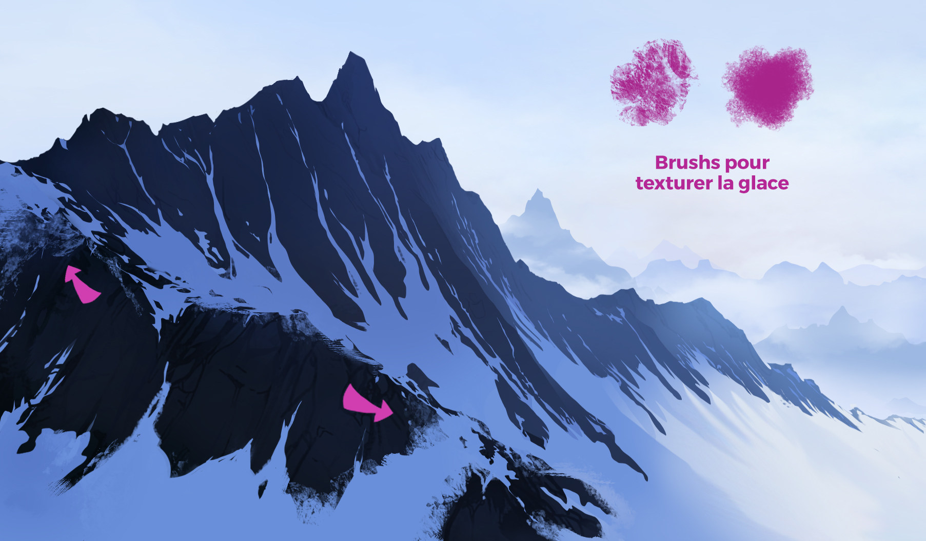 texturer la neige des montagnes