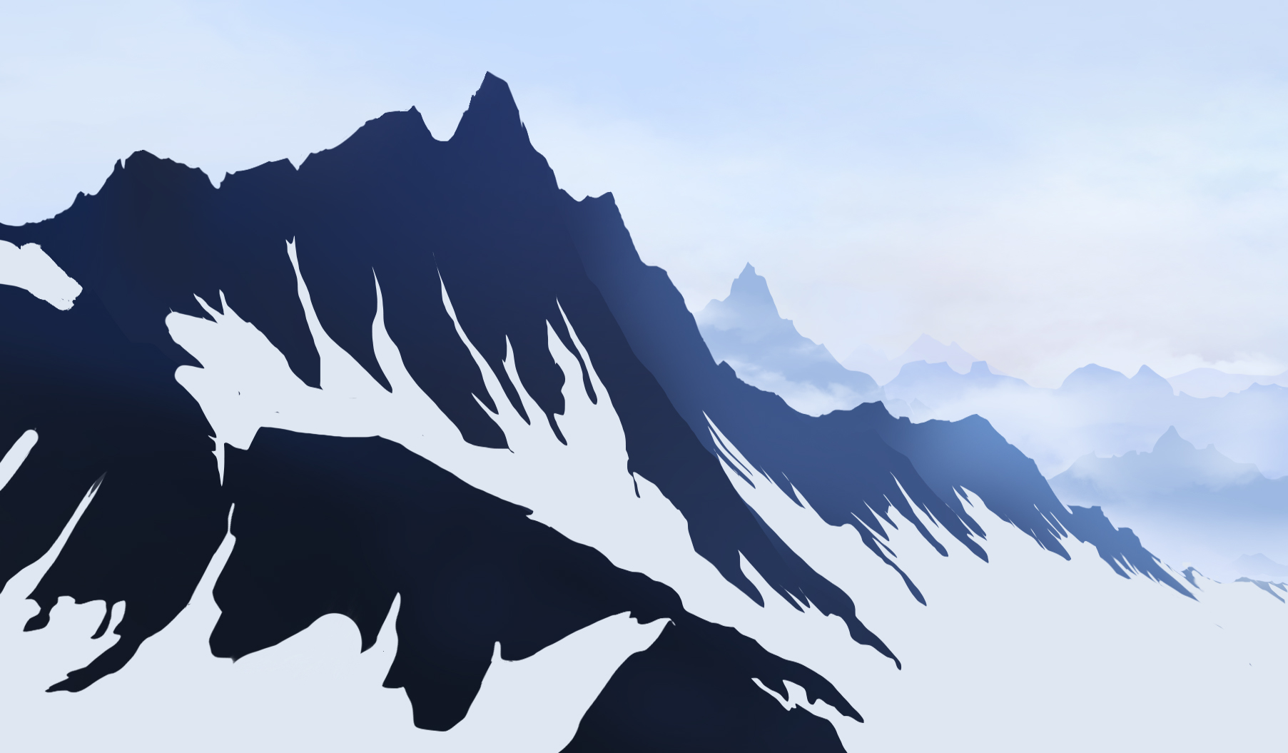 dessiner les zones de neige de la montagne