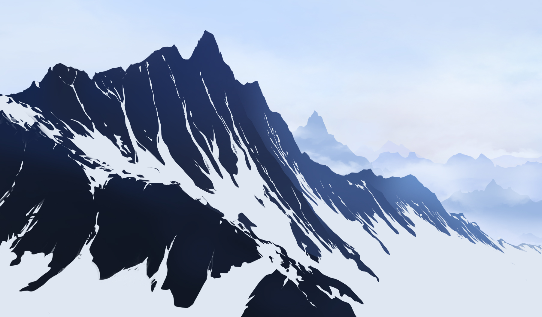 détails des embranchements des montagnes