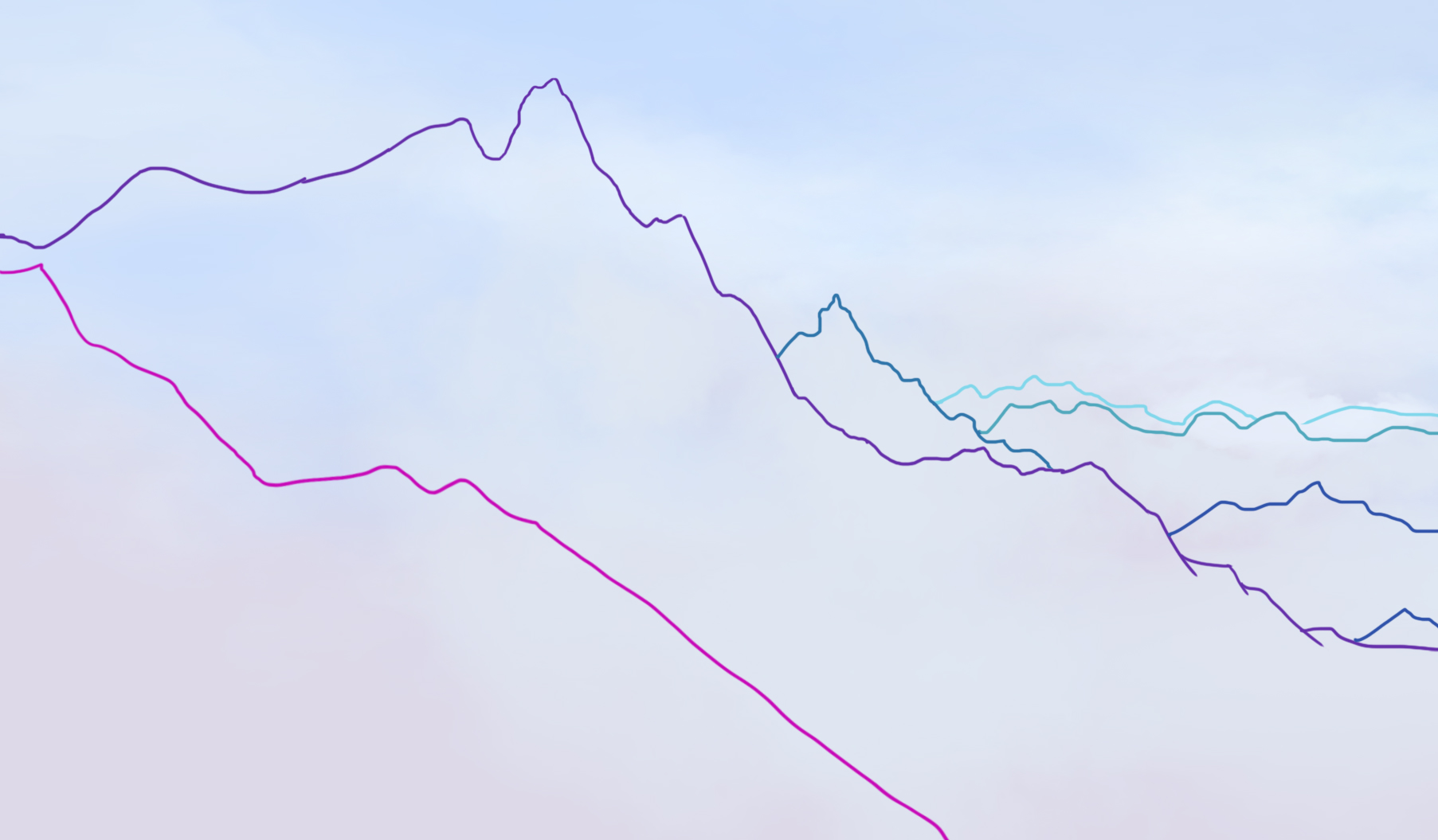 le tracé de la montagne à l’arrière plan