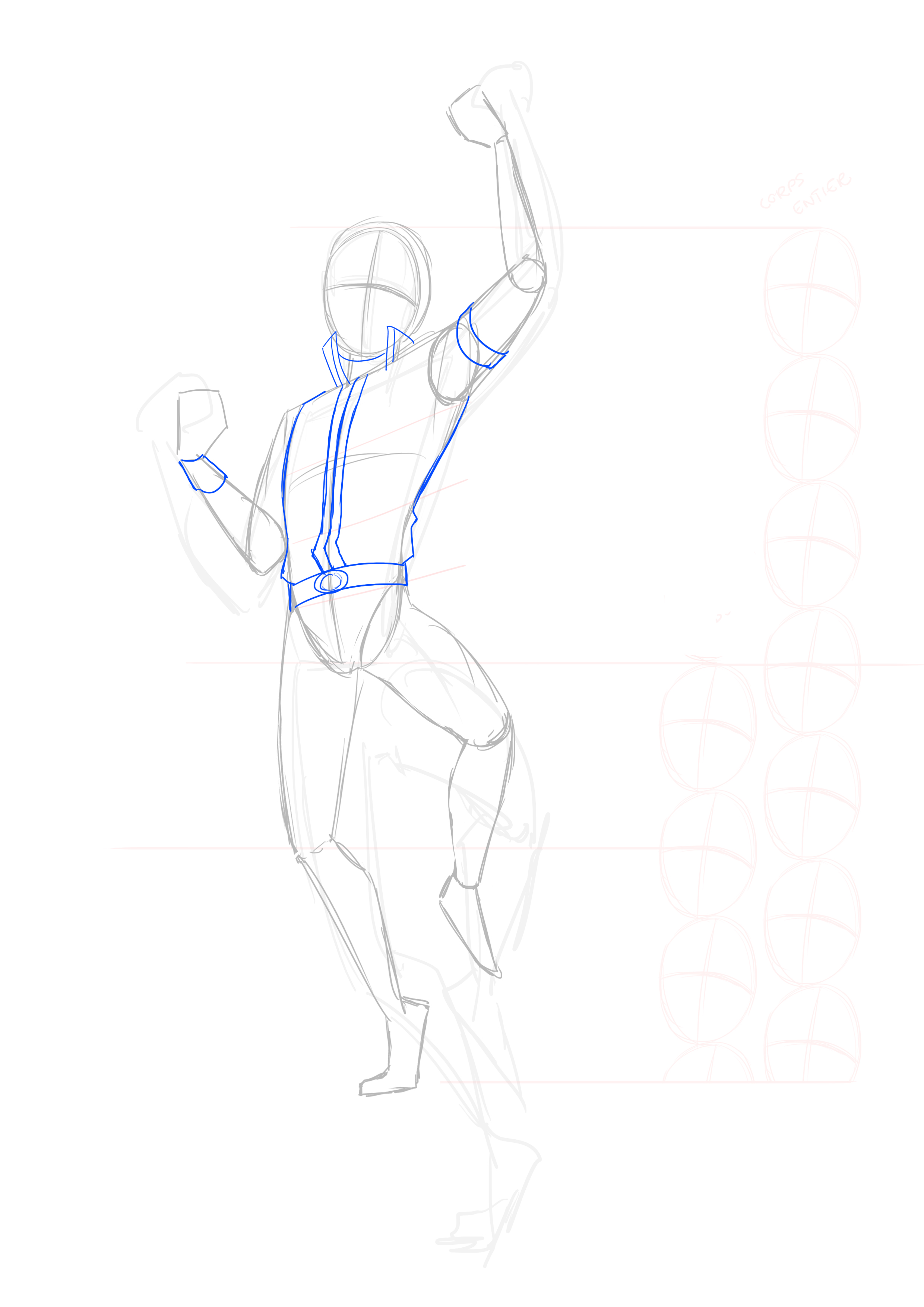 croquis du bandeau sur le bras et le poignet