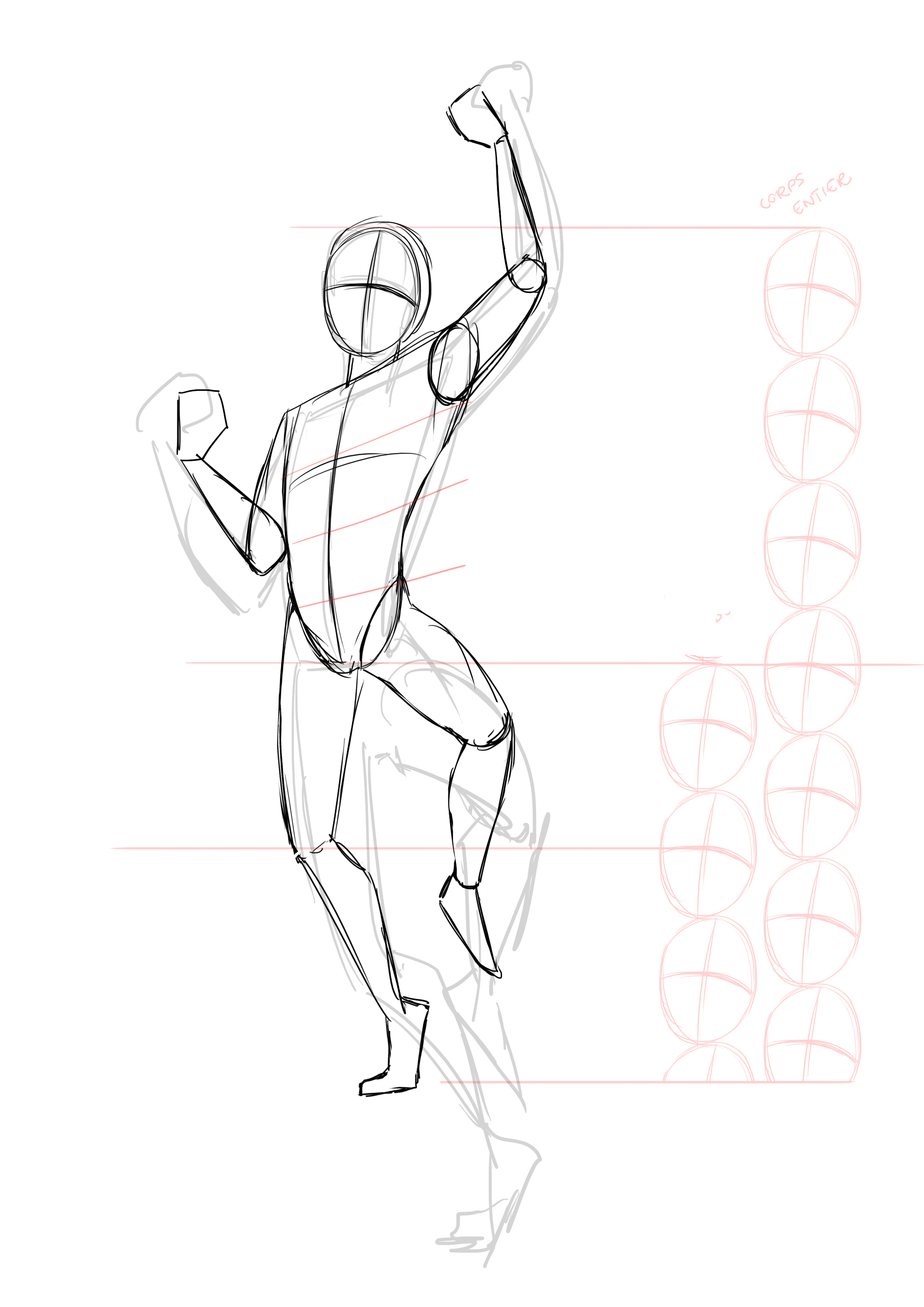 croquis du bras gauche de Natsu