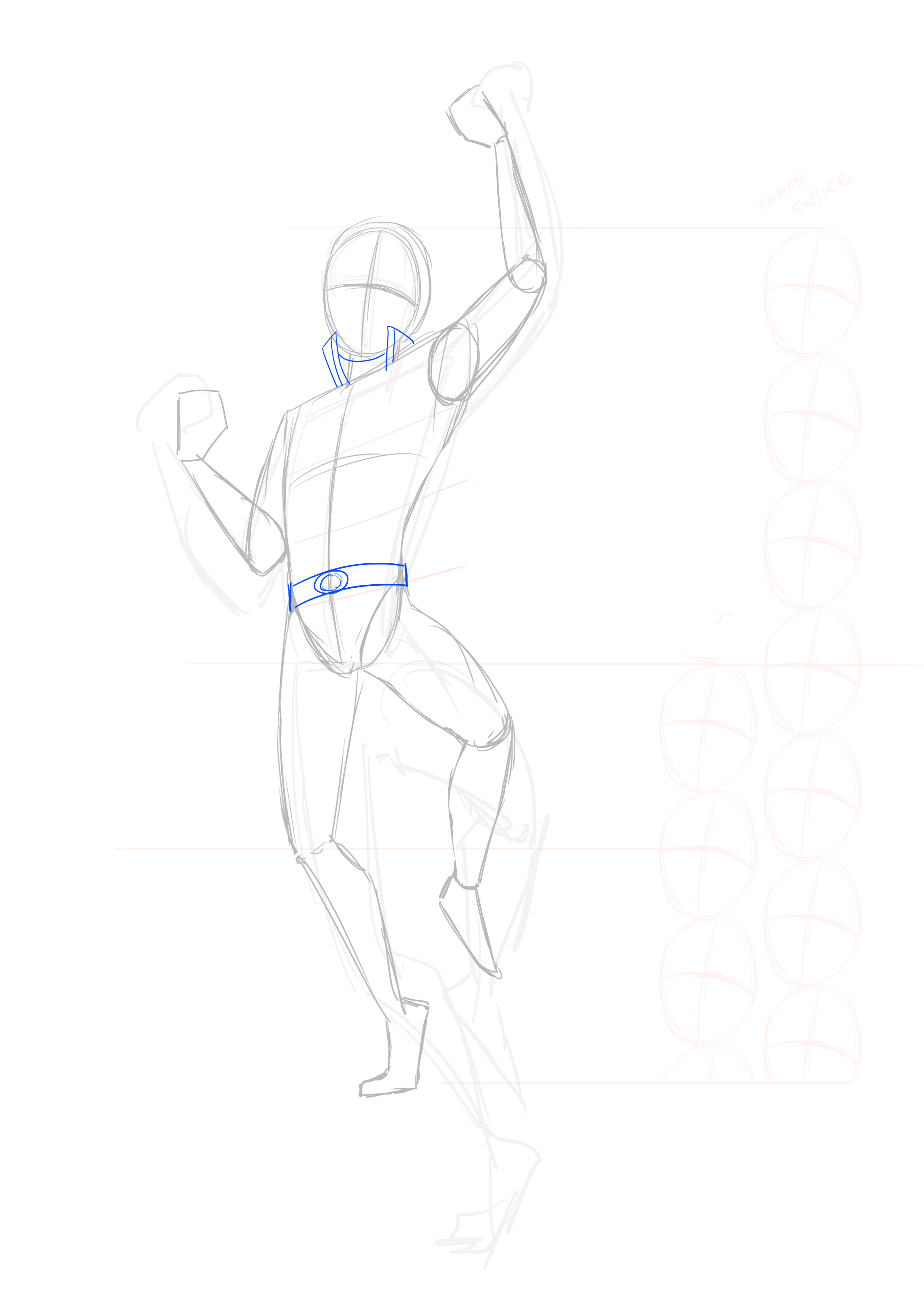 croquis de la ceinture de la veste de Natsu