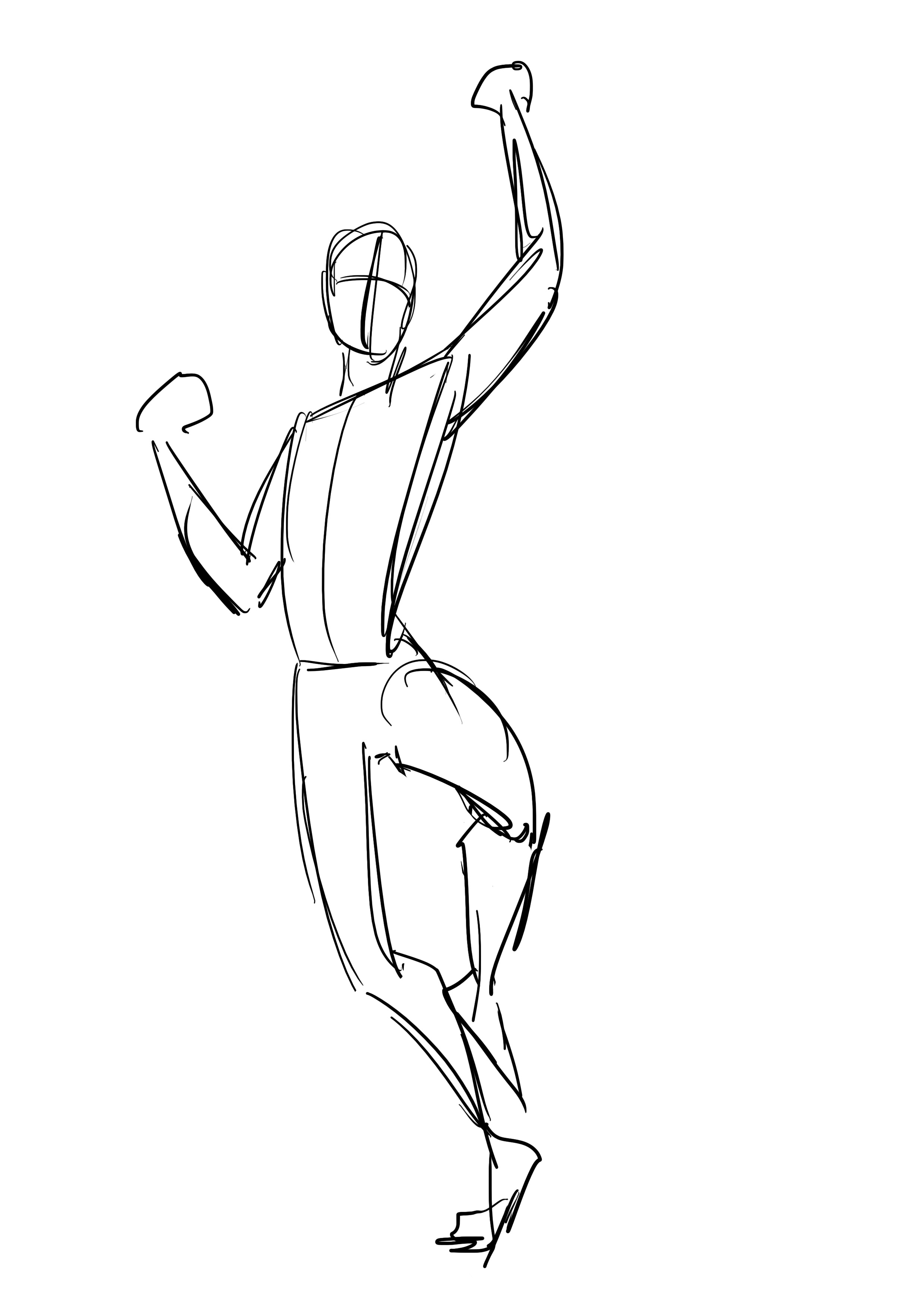 croquis de la pose de Natsu