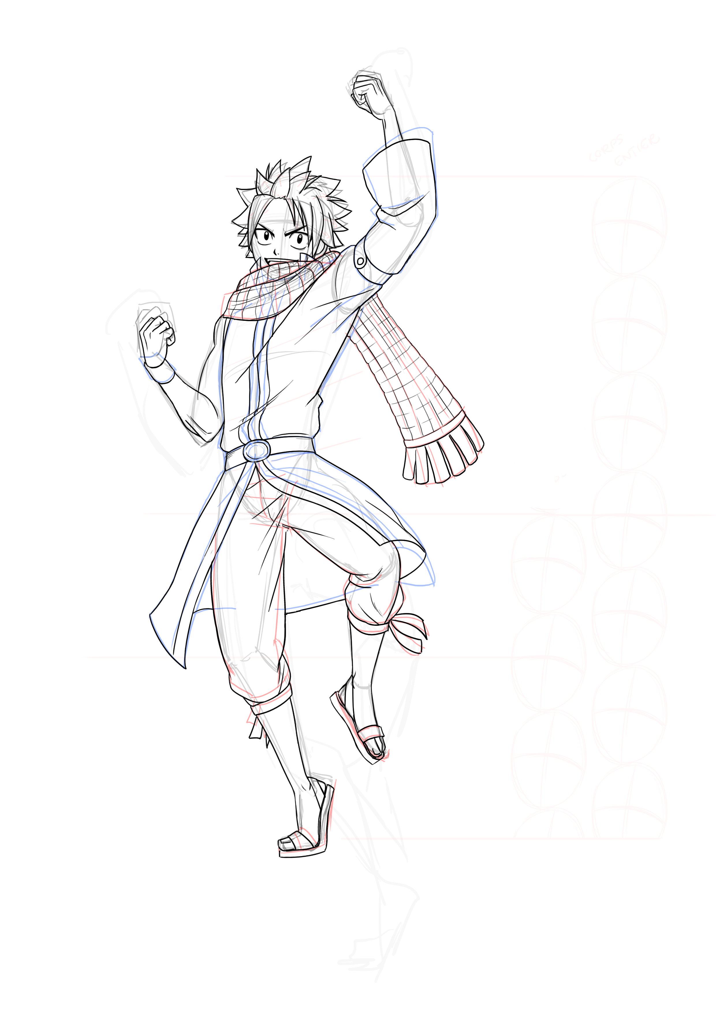 dessiner les vêtements du bas de Natsu