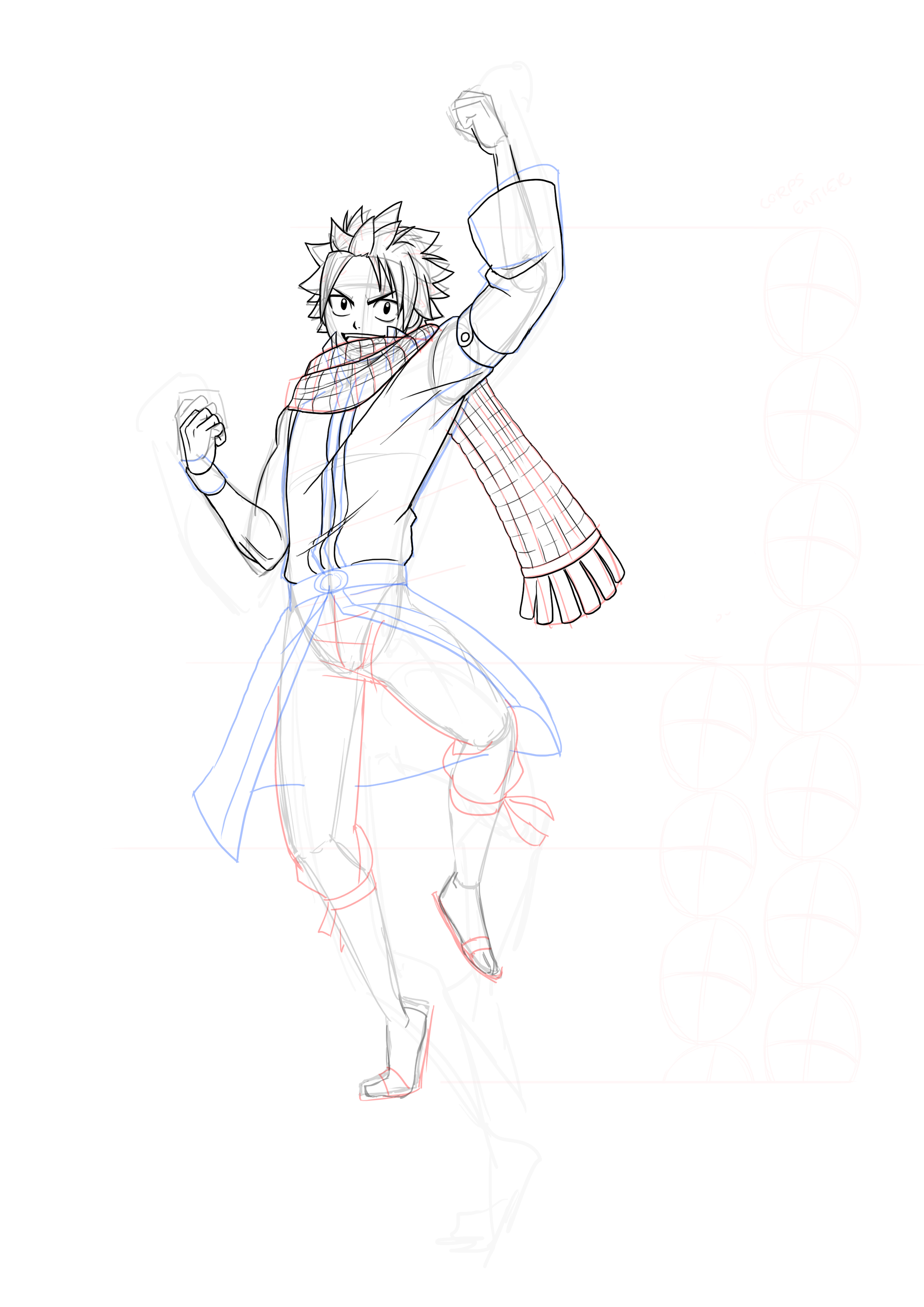 dessiner les vêtements du haut de Natsu