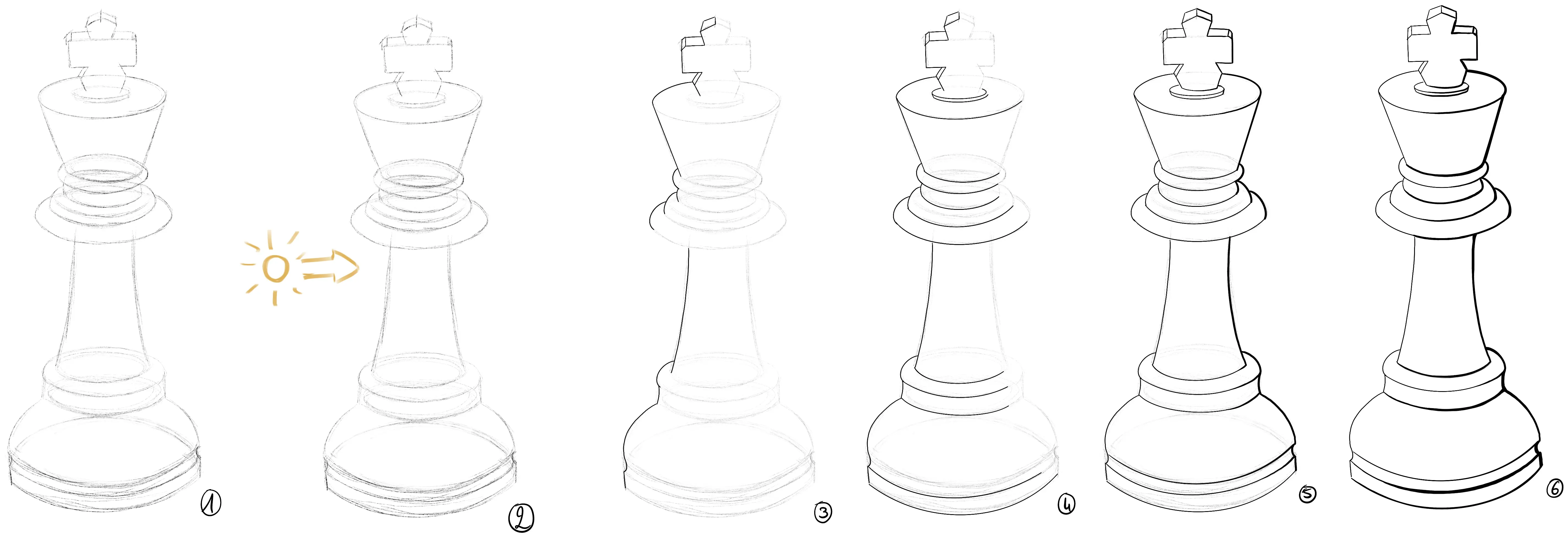 faire un encrage pour le dessin en noir et blanc