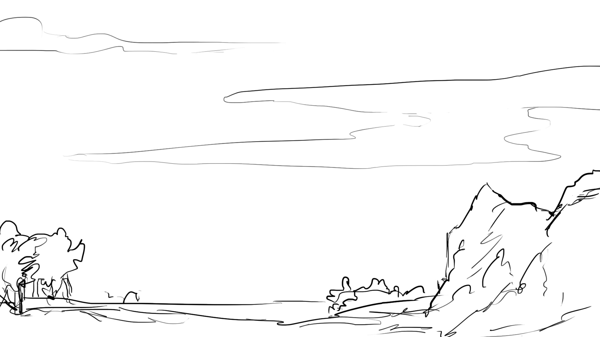 Dessiner un croquis de nuage en trainées 2