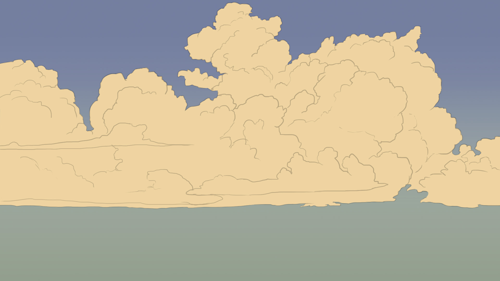 Dessiner un nuage dense en couleur