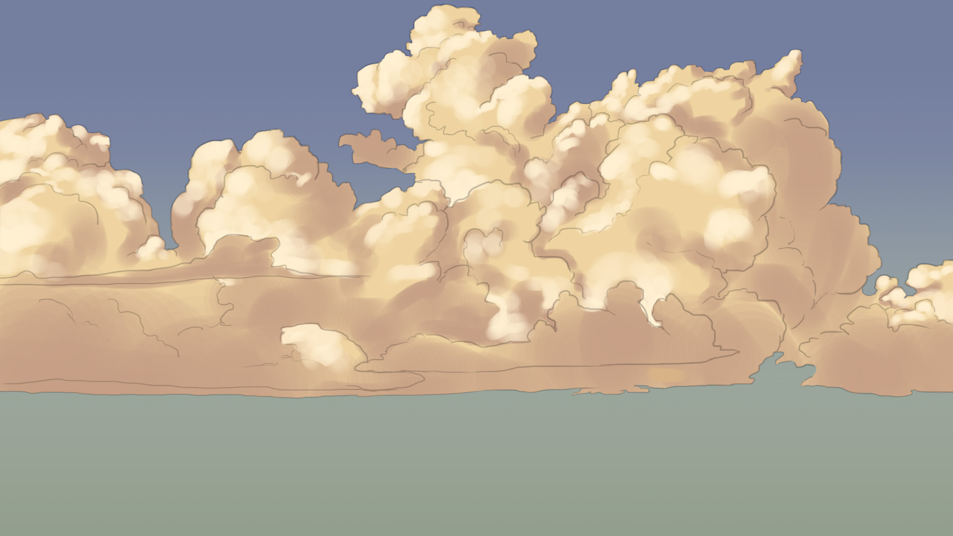 Poser les lumières sur le dessin de nuage dense