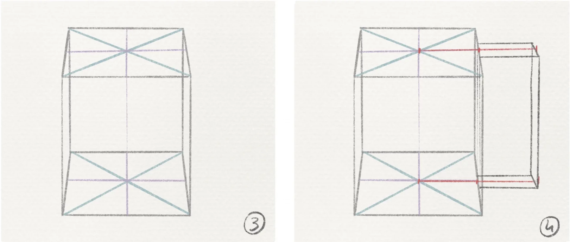 dibujar el asa de un objeto en perspectiva