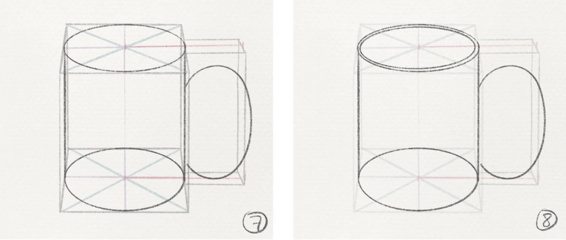dibujar el volumen de un objeto en perspectiva