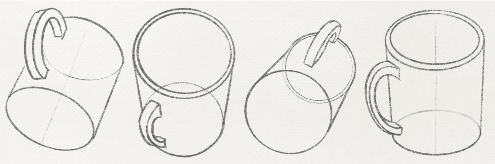 dibujar un objeto en perspectiva desde diferentes ángulos