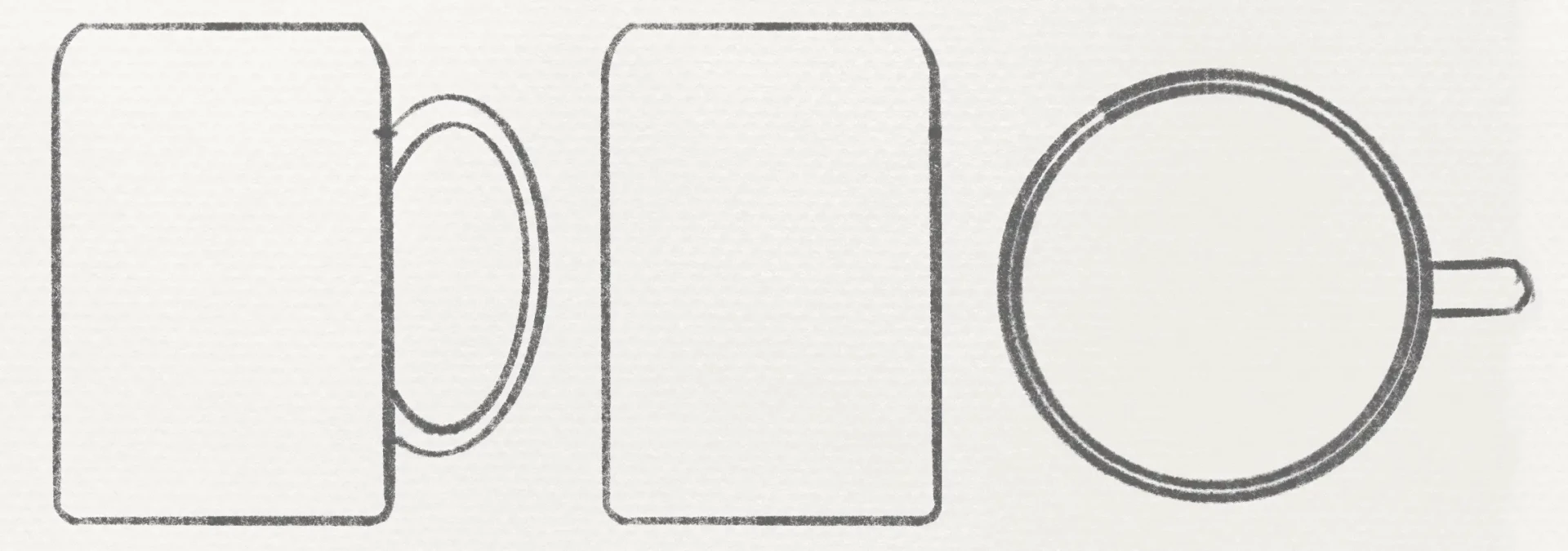 ejemplo de un dibujo de objeto desde diferentes ángulos