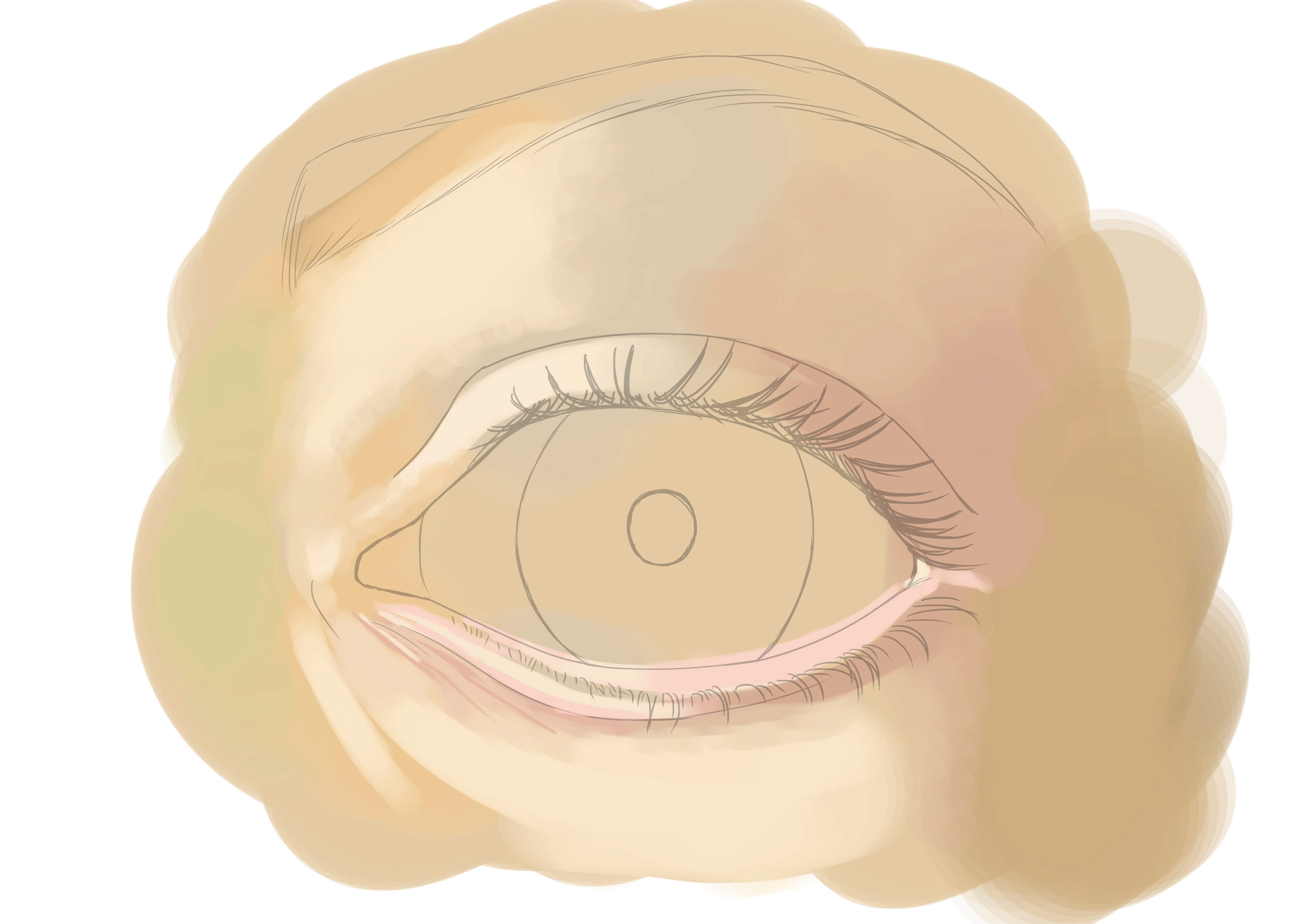 Appliquer la lumière au dessin de l'oeil, en ajustant les zones