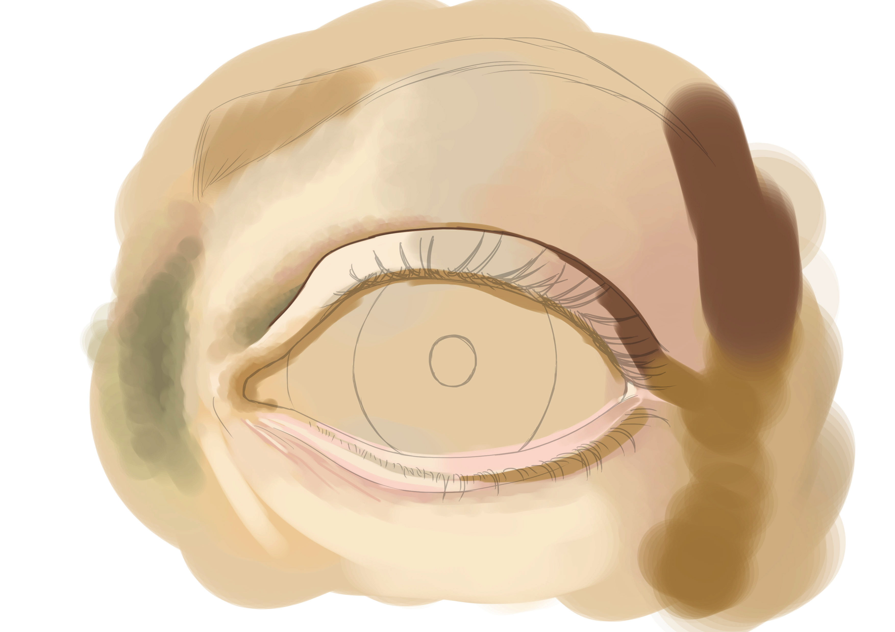 Appliquer les ombrages au dessin de l'oeil en soignant les détails