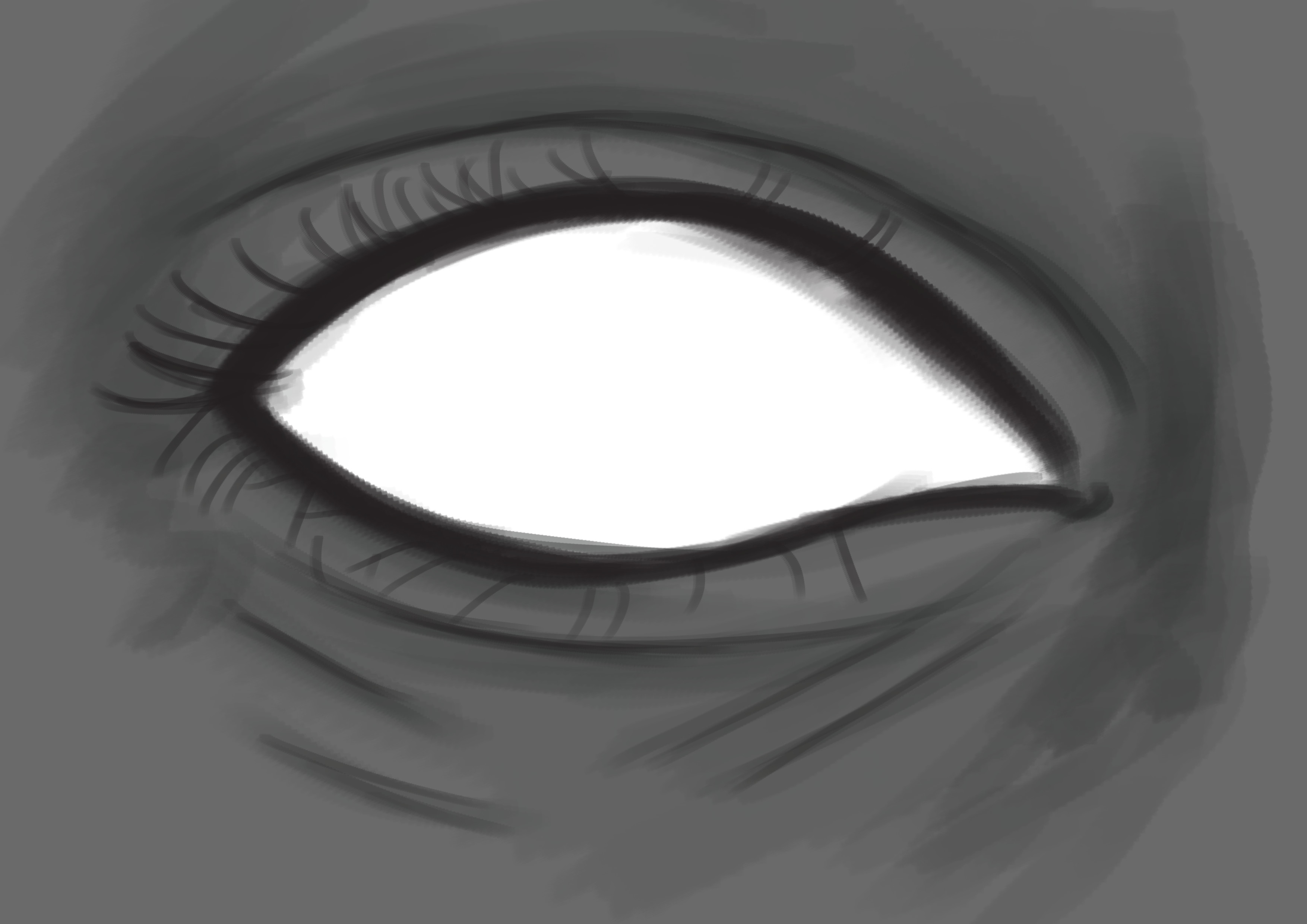 redessiner les cils et les contours de l’œil qui pleure