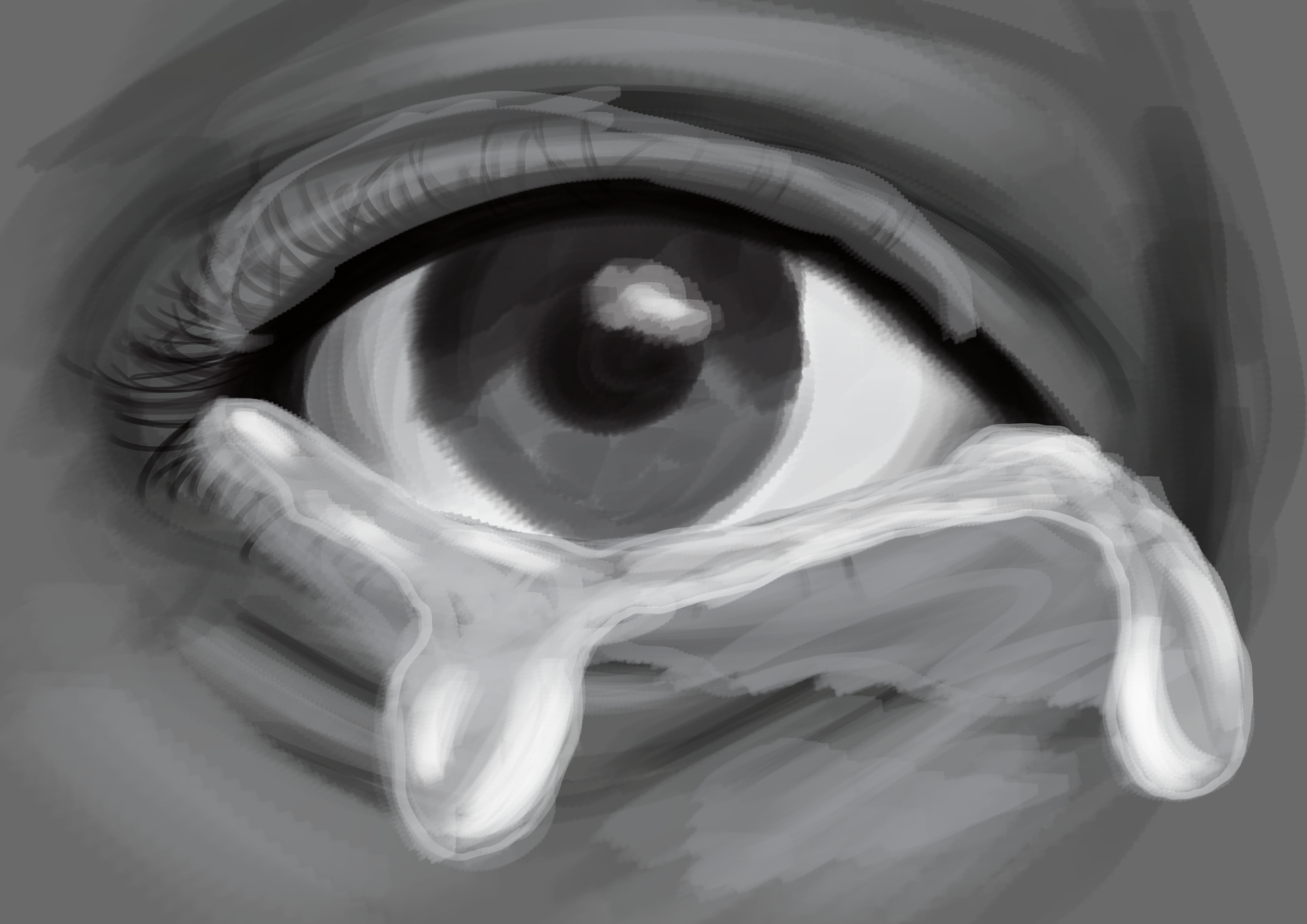 dessiner la réfraction de la lumière sur les larmes de l’oeil