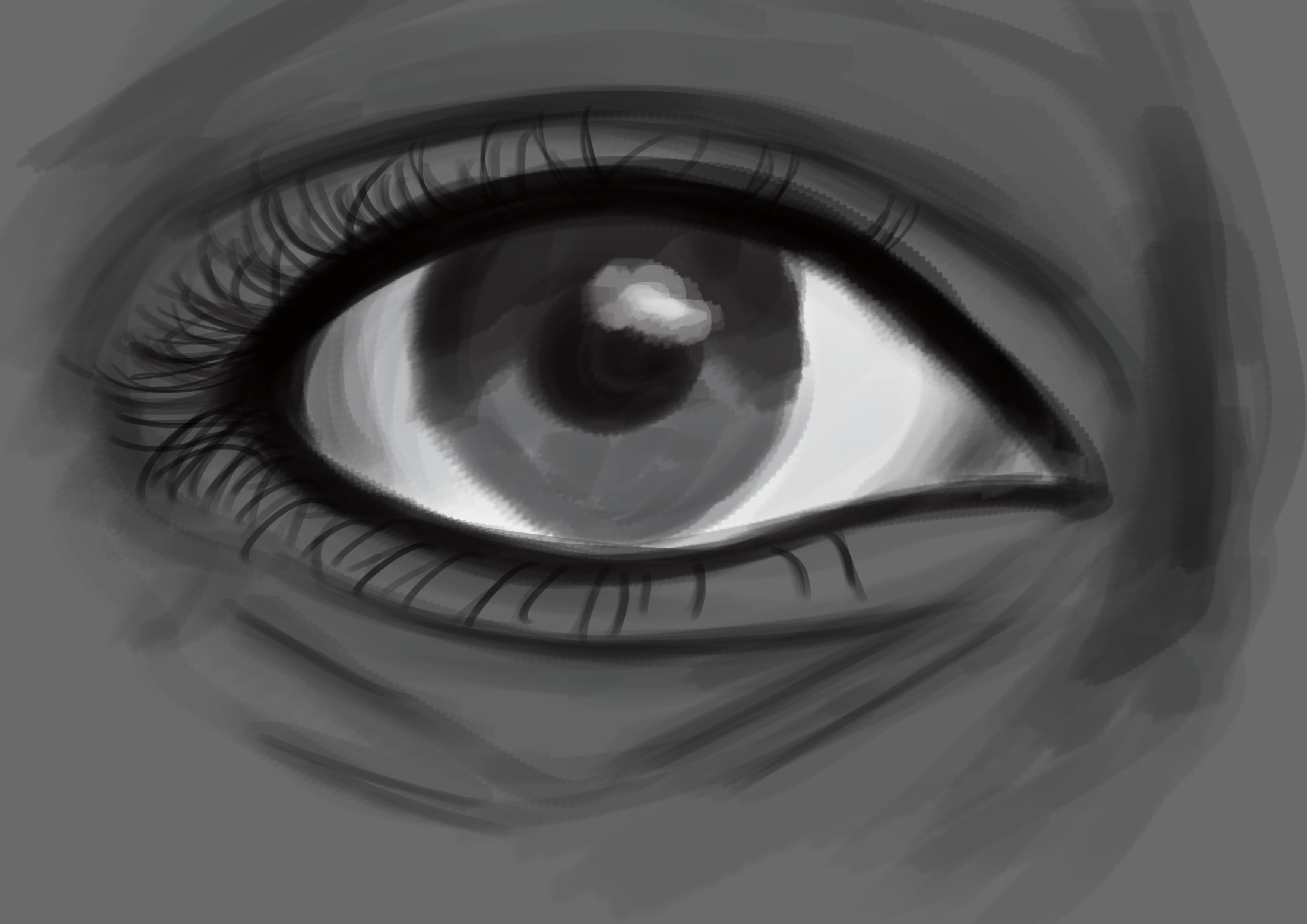 redessiner l’iris et ajouter les reflets à l’oeil