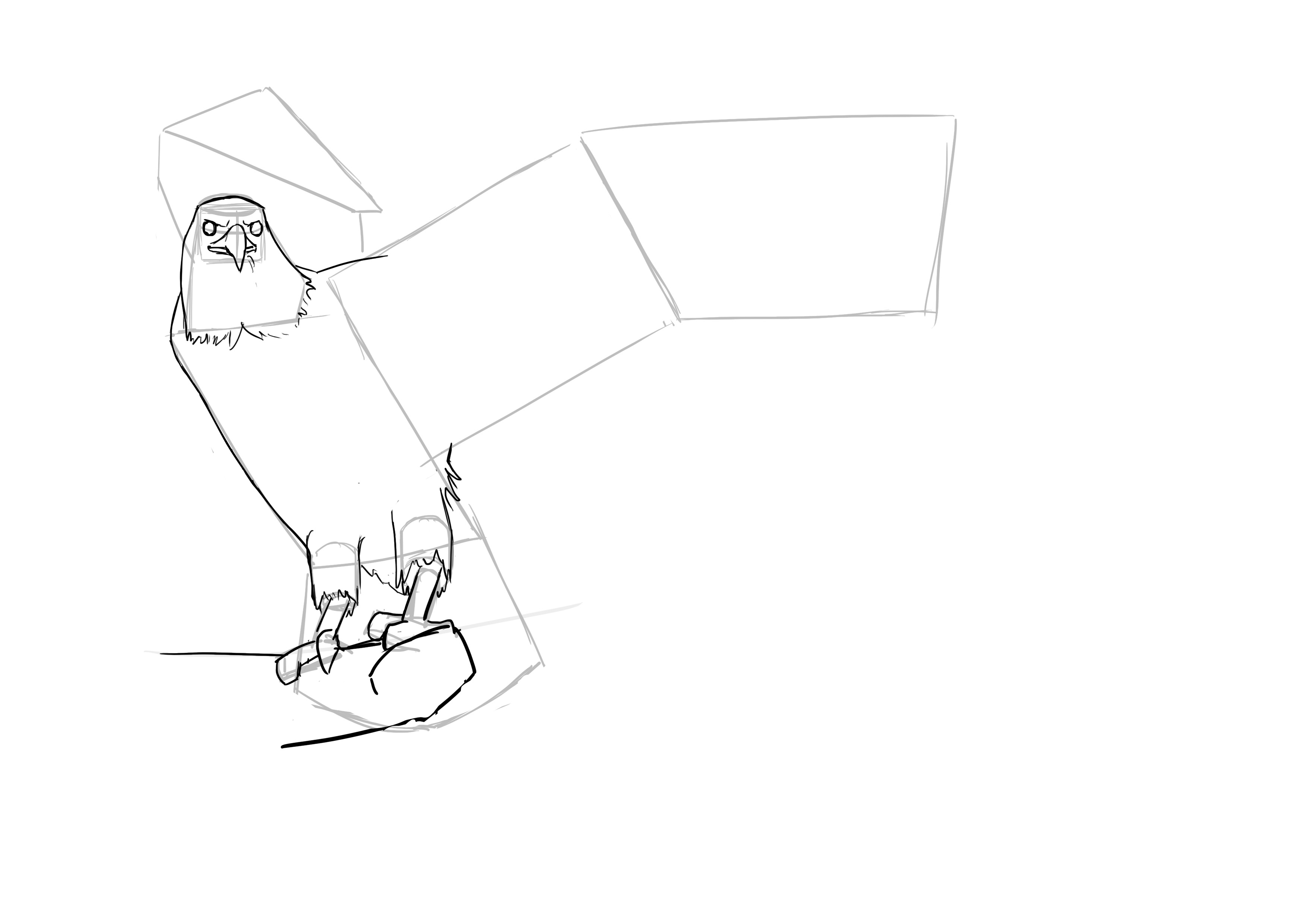 Dessin des pattes de l'oiseau