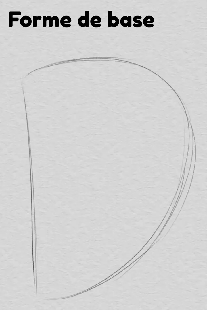 dessiner la forme de base d’une oreille