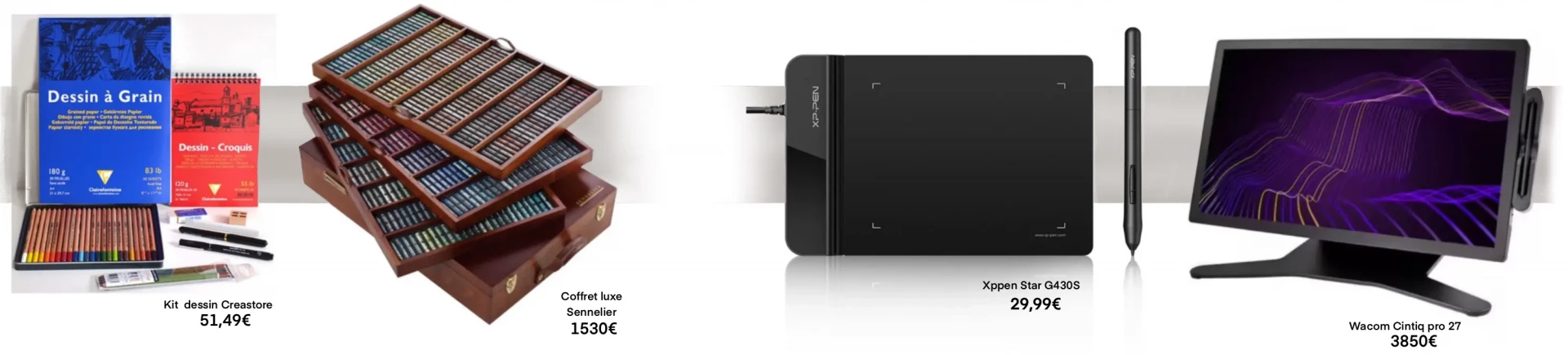 le coût du matériel de dessin en version papier ou numérique