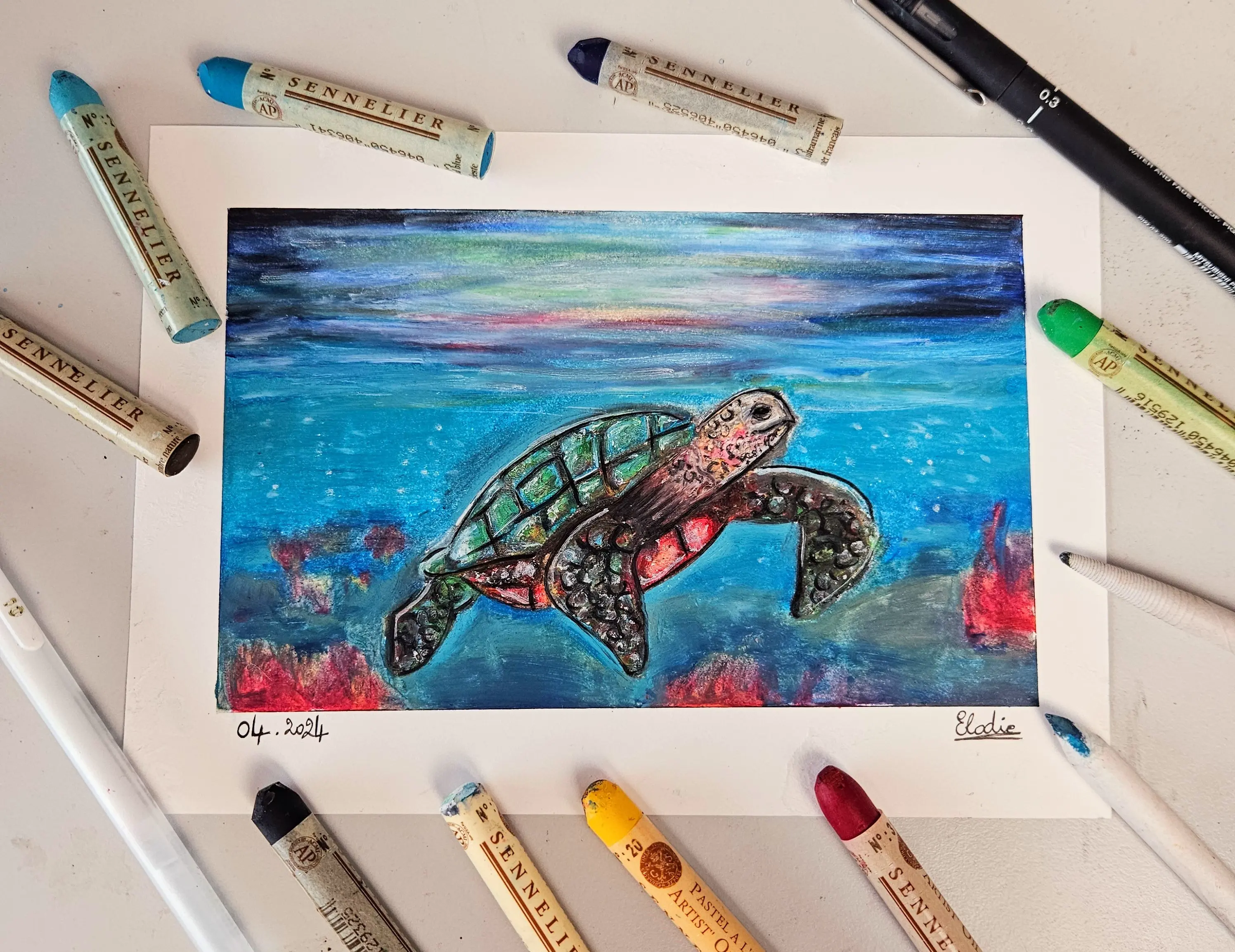 dessin aux pastels gras