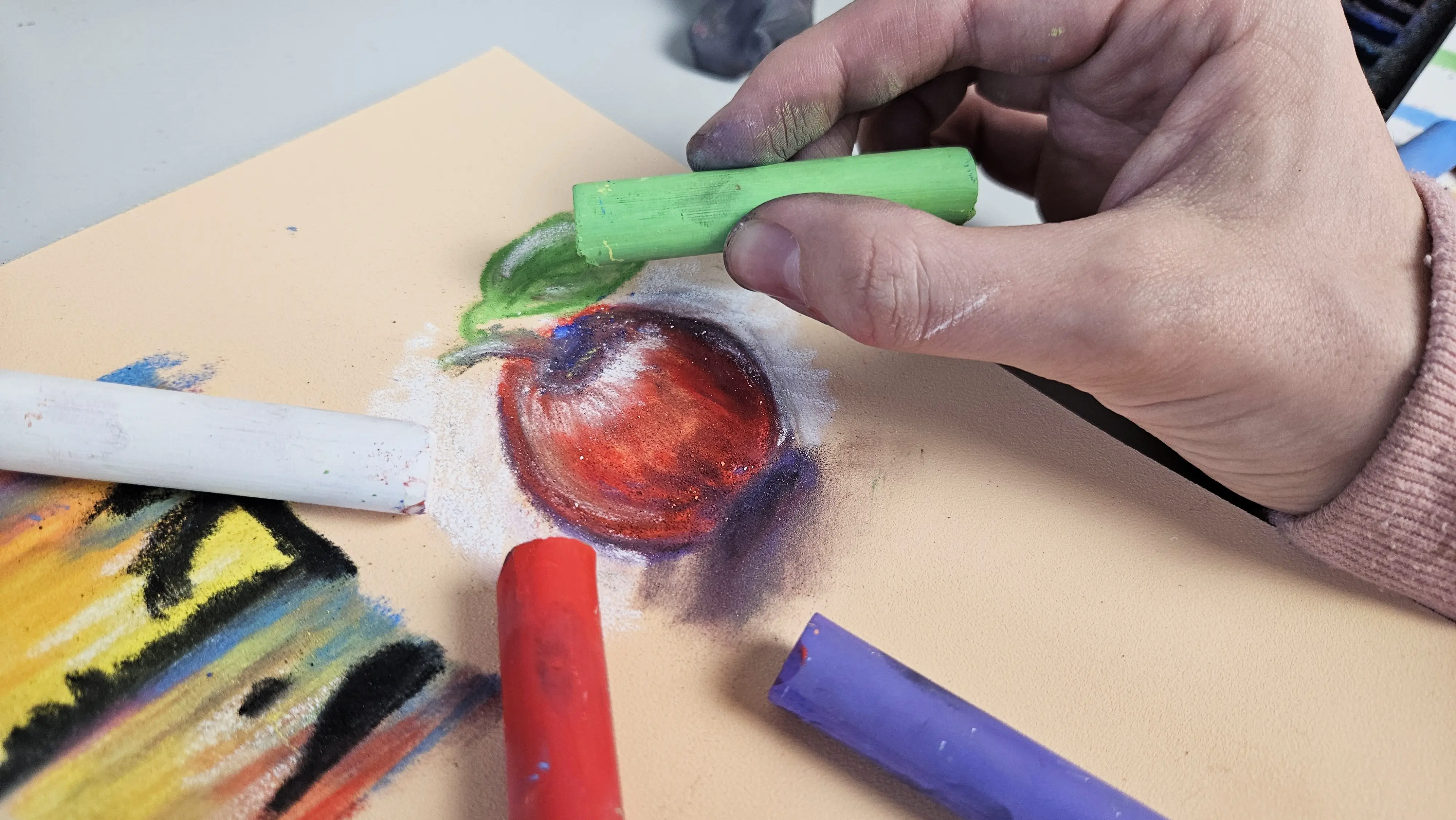 dessiner les ombres et lumières aux pastels
