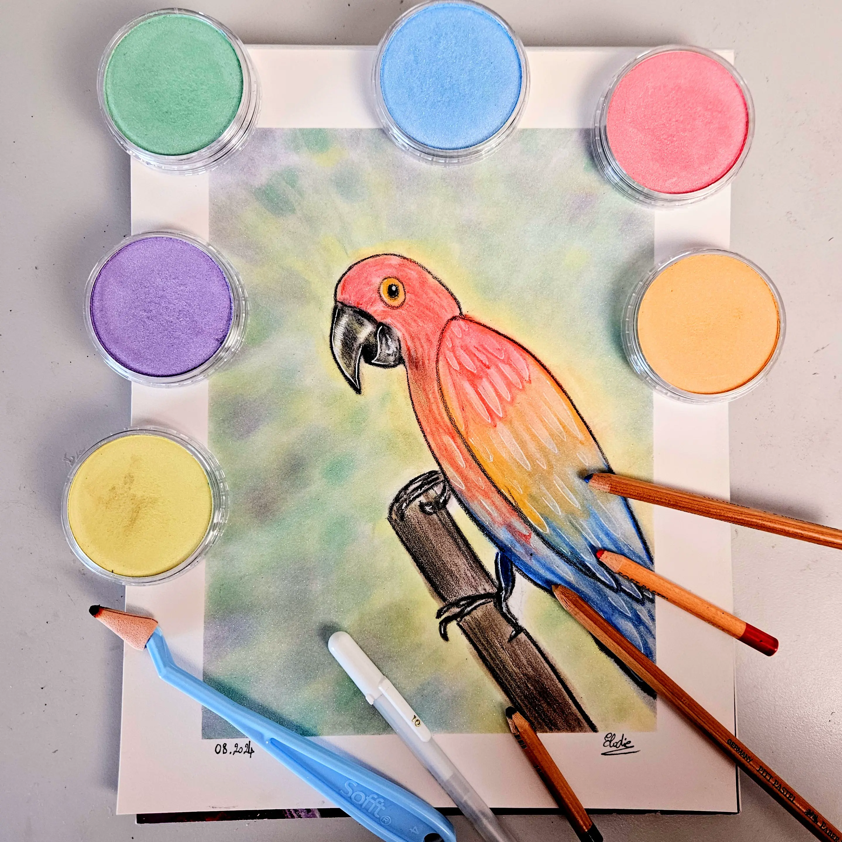 dessin aux pastels secs