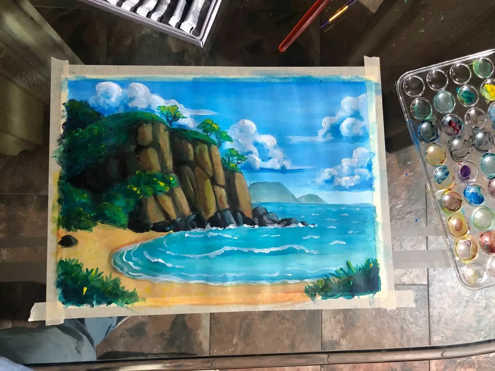 paysage à l’acrylique