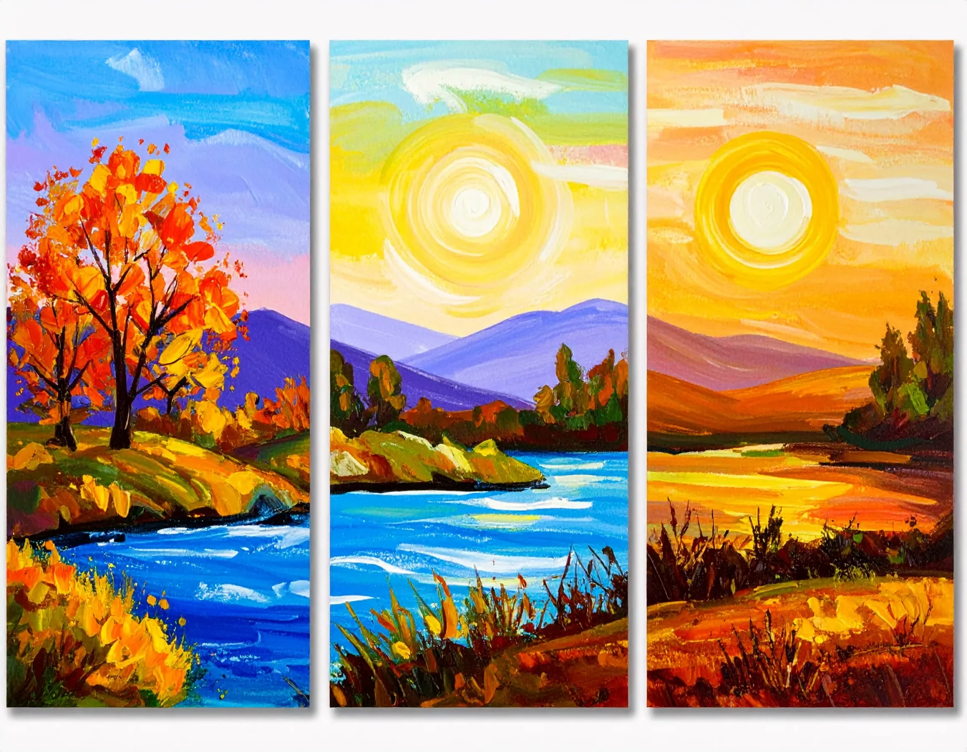 exemples de paysages à l’acrylique