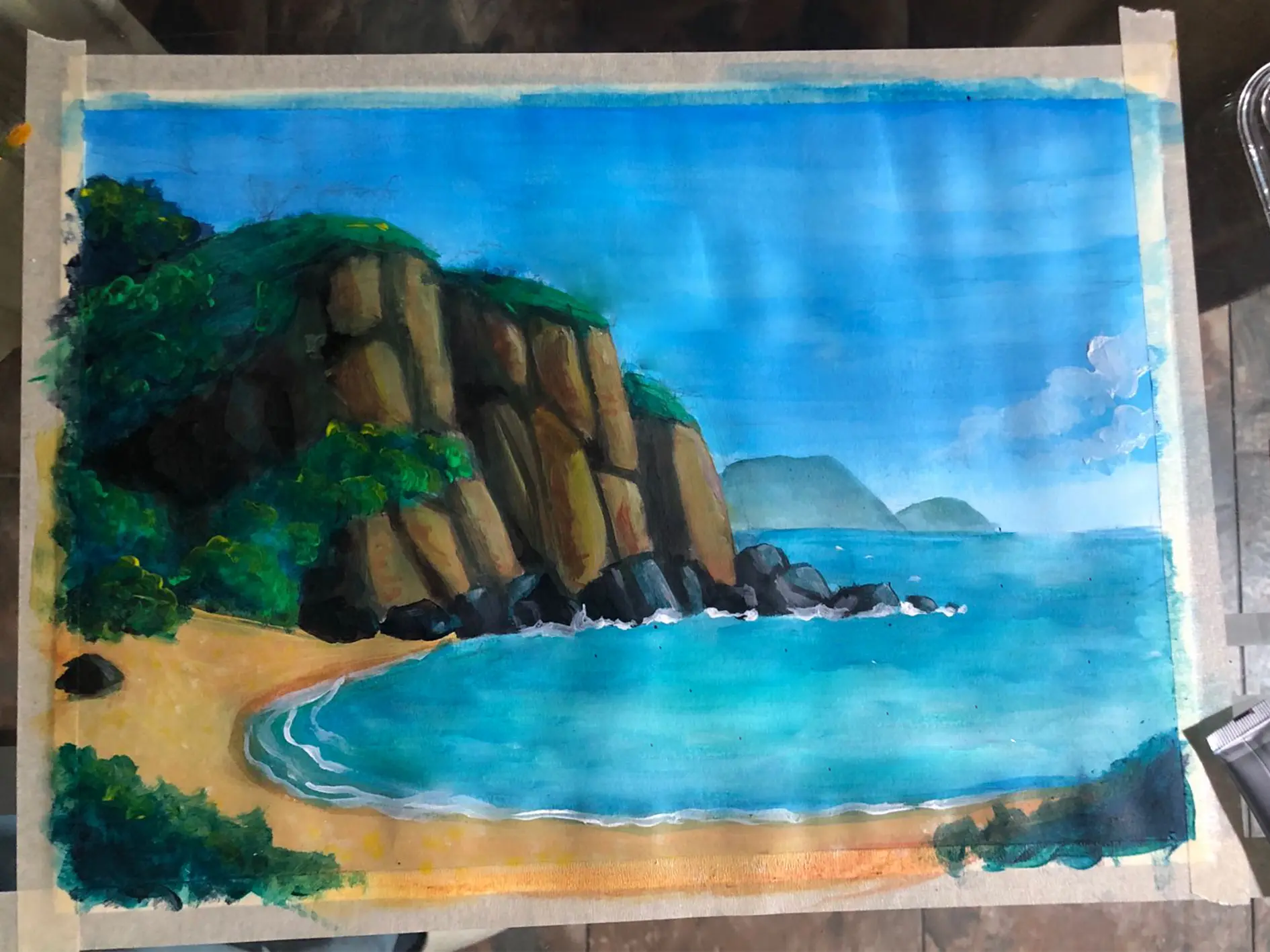 peindre les plantes d’un paysage à l’acrylique